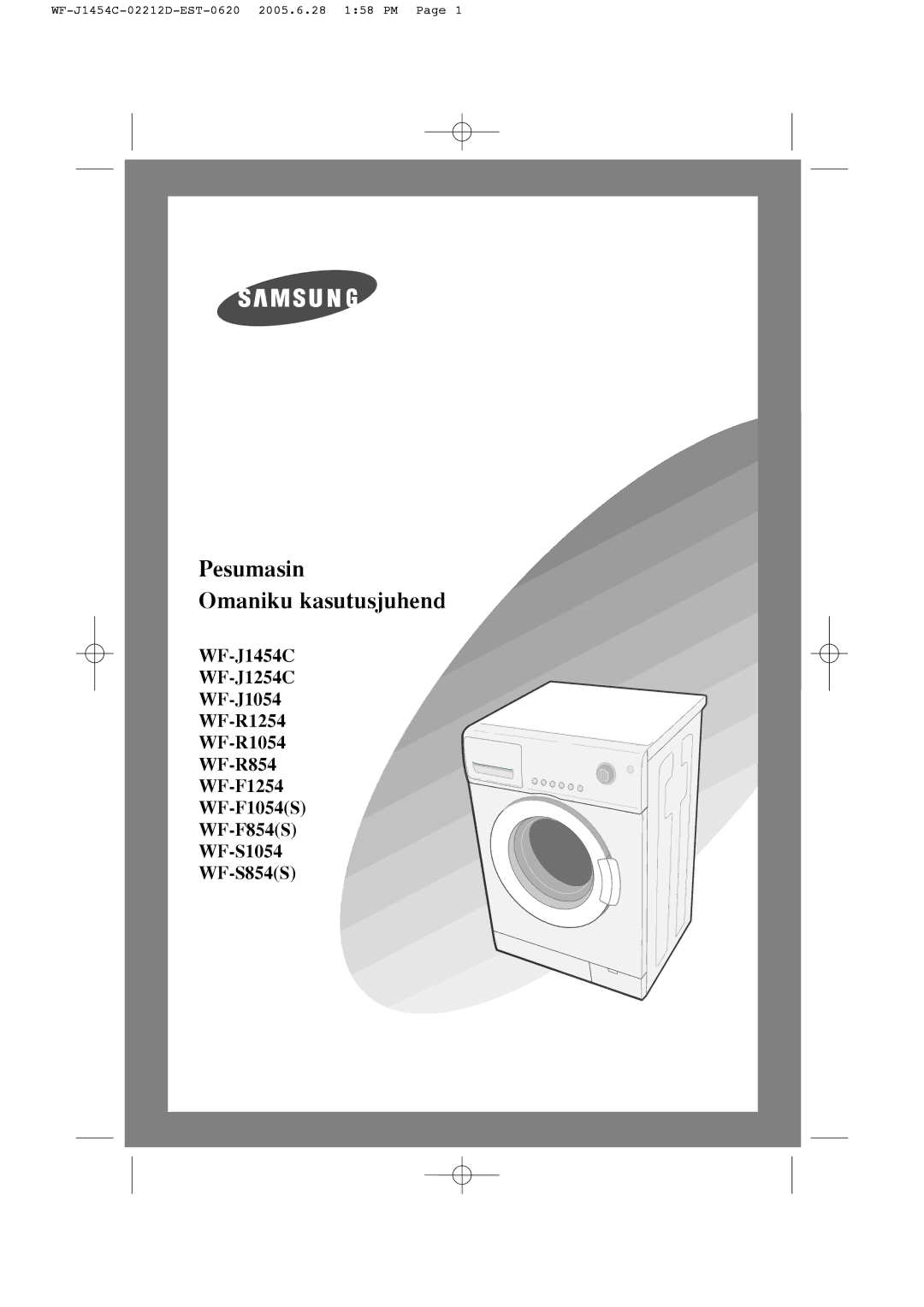 Samsung WF-F1254/YLW, WF-F1254/YLR, WF-R1254/YLR, WF-R1254/YLW manual Pesumasin Omaniku kasutusjuhend 