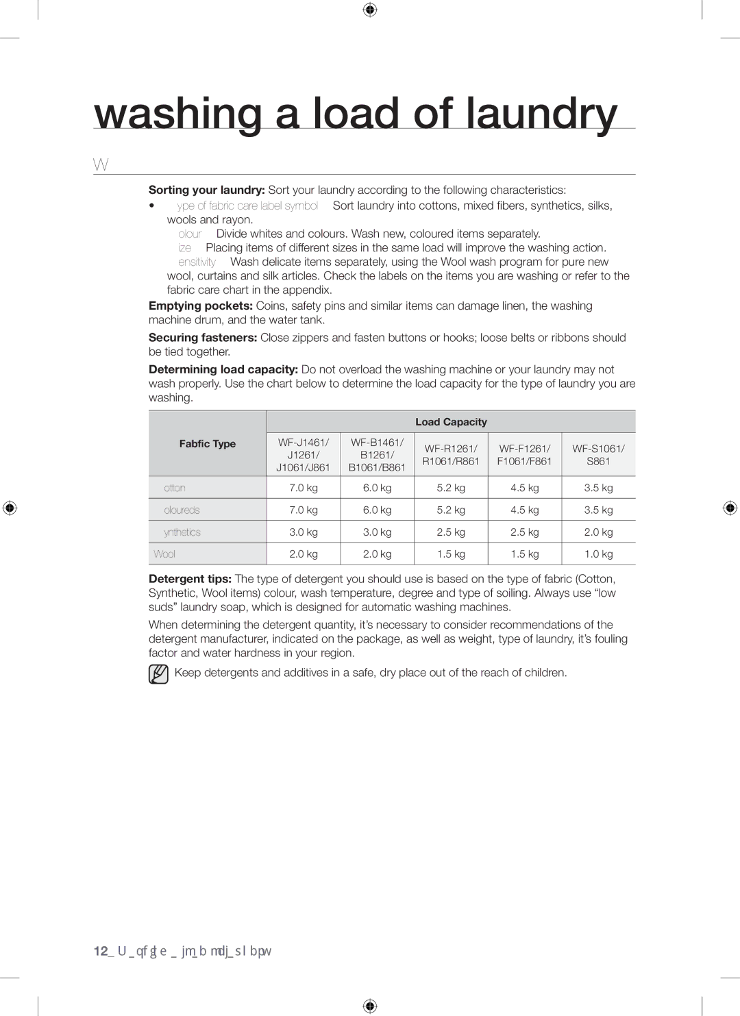 Samsung WF-F861GW/YLE, WF-F861/YLP manual Washing Tips and Hints, Fabfic Type 