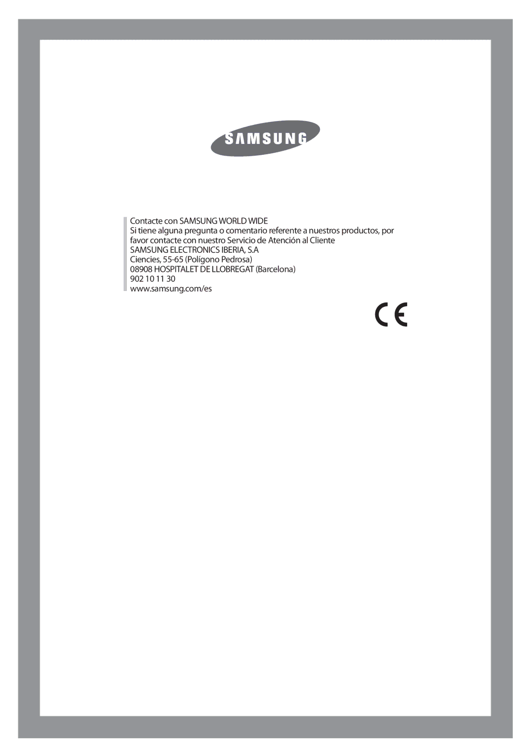 Samsung WF-J125N/XEC manual Contacte con Samsung World Wide 