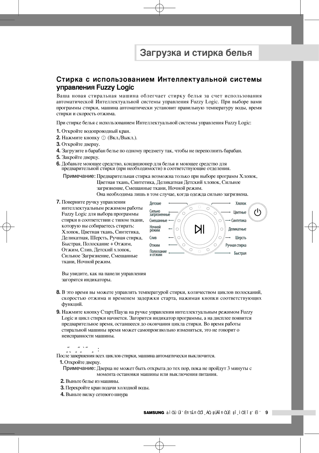 Samsung WF-F125AC/YLP, WF-R125AC/YLR manual ˚Ì¸Úâ·Âî¸Âëáï‡¯Ëì˚, ÈÂÂÍÓÈÚÂÍ‡ÌÔÓ‰‡˜ËıÓÎÓ‰ÌÓÈ‚Ó‰˚, ˚Ì¸Úâ‚Ëîíûòâúâ‚Ó„Ó¯Ìû‡ 