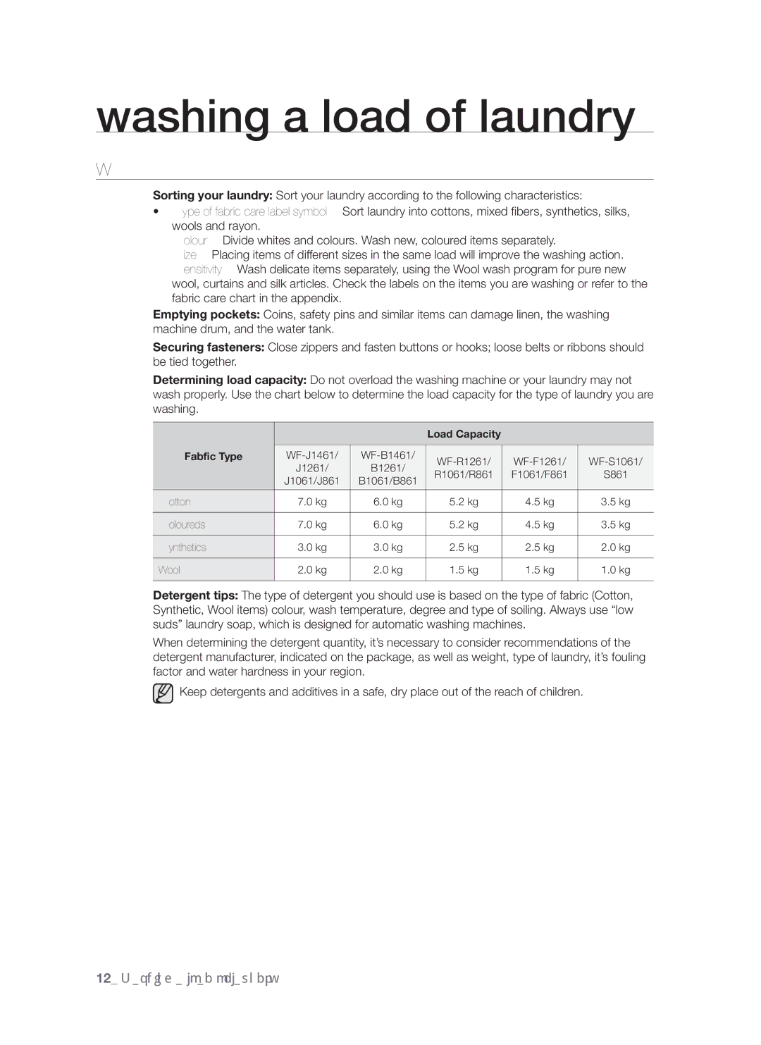 Samsung WF-S861/YLP, WF-S861GW/YLE, WF-S861/YLR manual Washing Tips and Hints, Fabfic Type 
