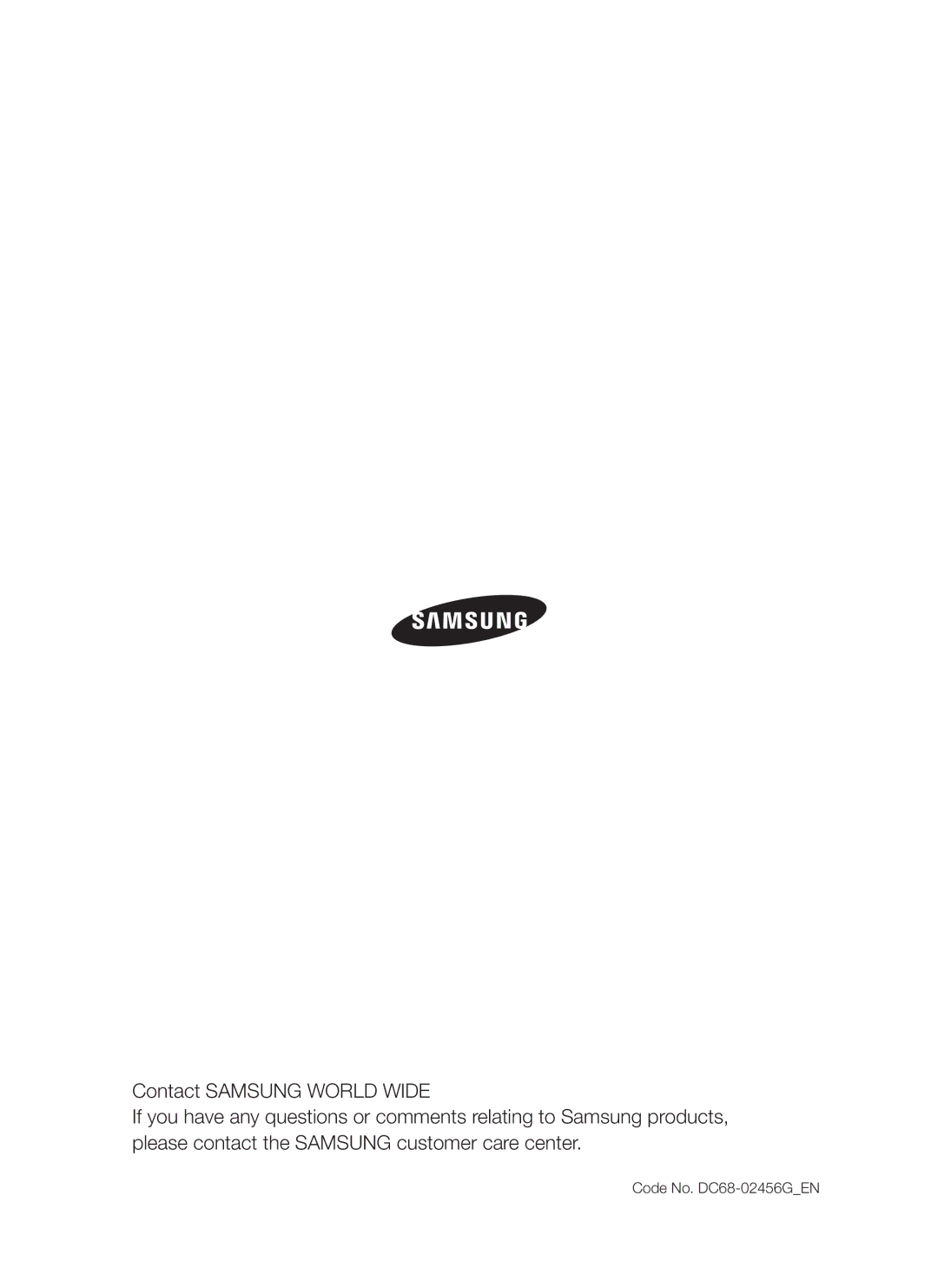 Samsung WF-S861/YLR, WF-S861/YLP, WF-S861GW/YLE manual Code No. DC68-02456GEN 