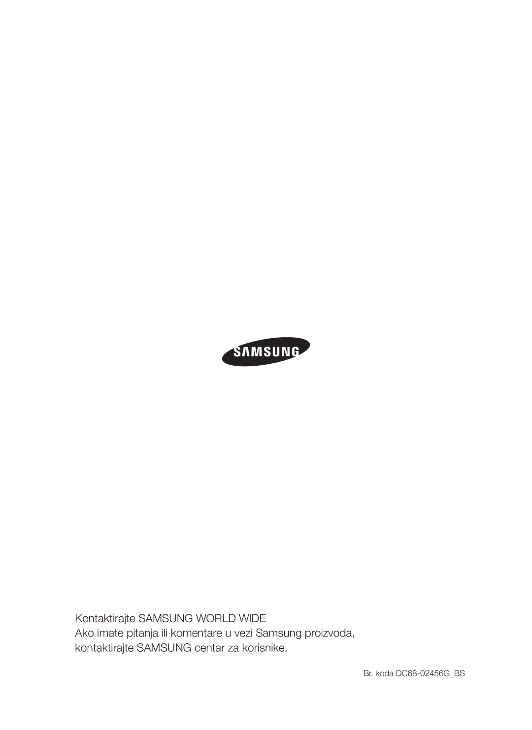 Samsung WF-S861/YLP, WF-S861GW/YLE, WF-S861/YLR manual Br. koda DC68-02456GBS 