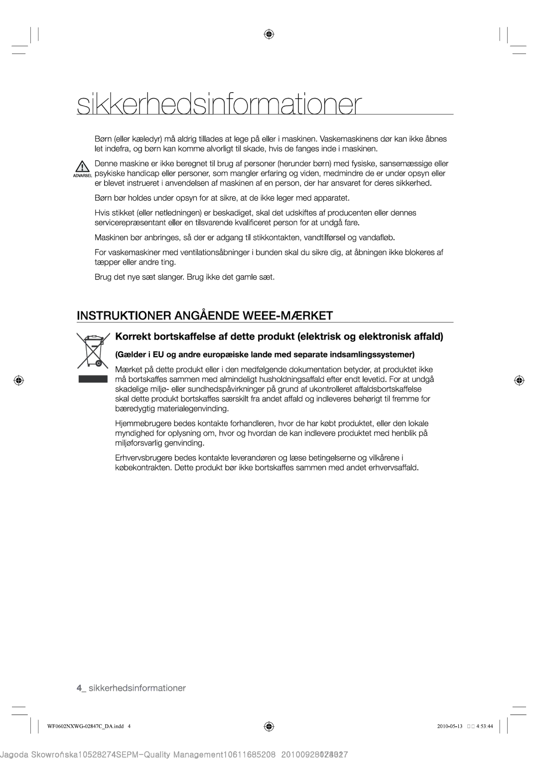 Samsung WF0602NXWG/XEE, WF0500NXWG/XEE manual 