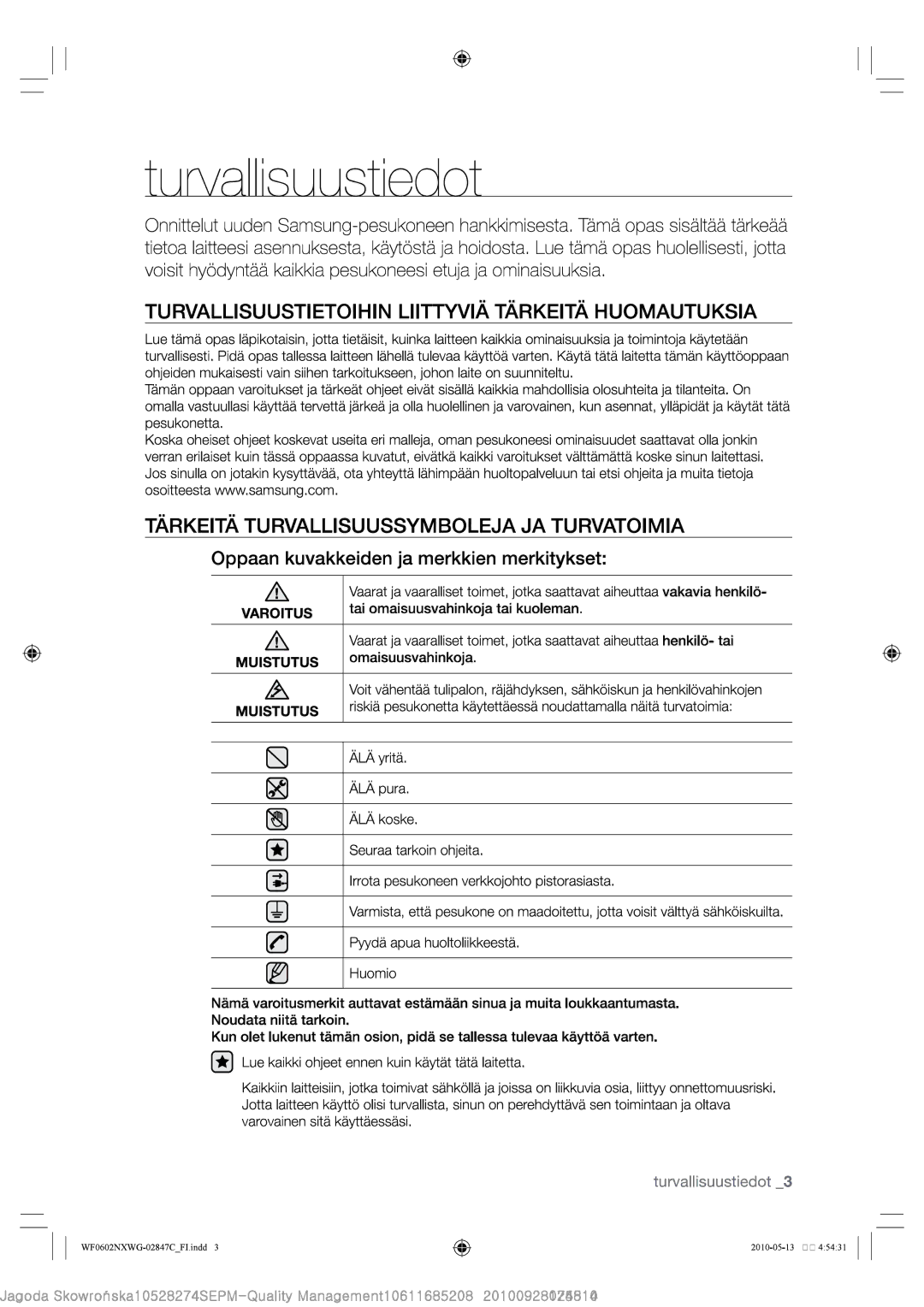 Samsung WF0500NXWG/XEE, WF0602NXWG/XEE manual 