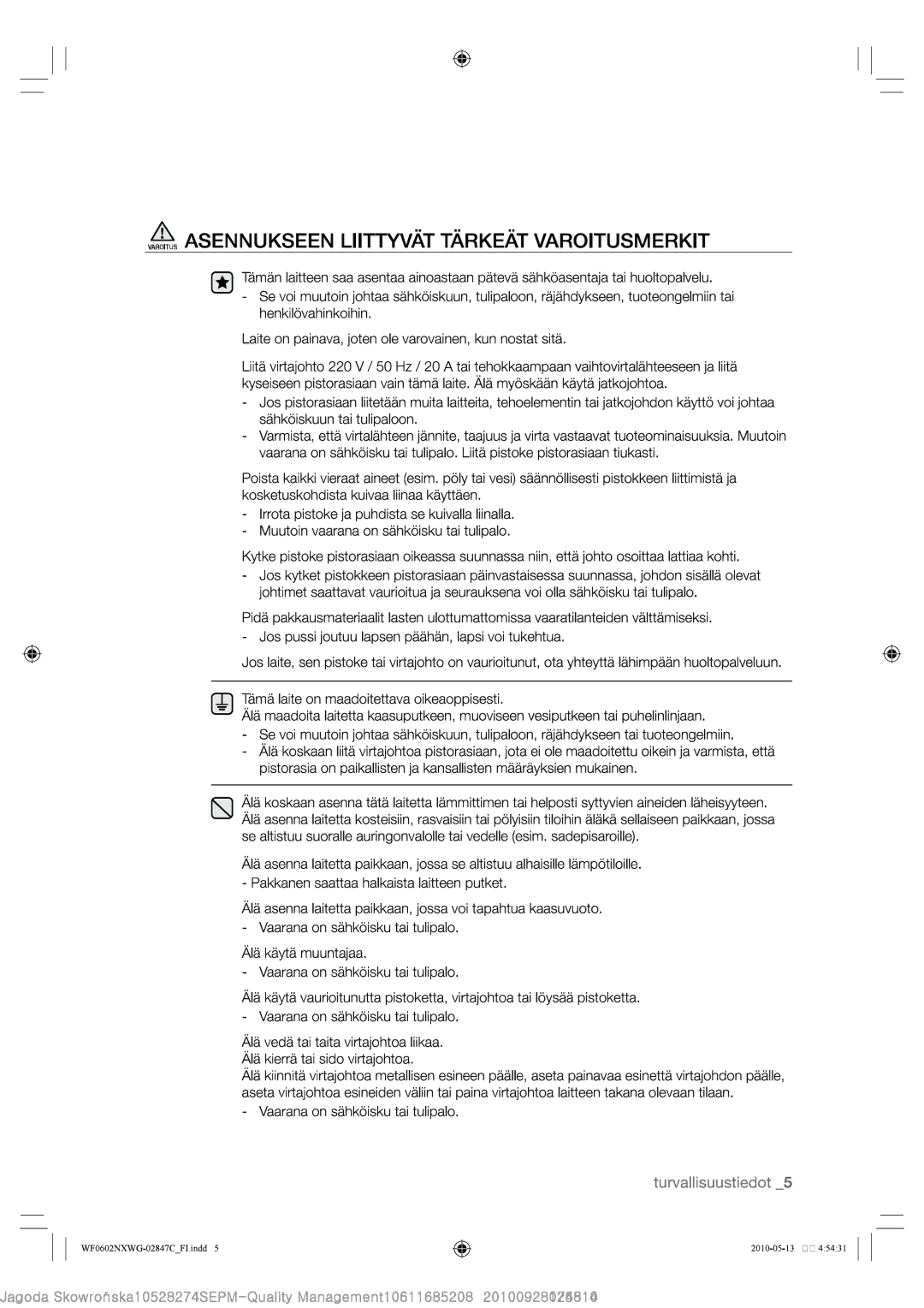 Samsung WF0500NXWG/XEE, WF0602NXWG/XEE manual 