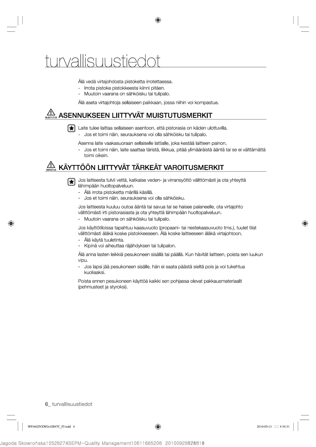 Samsung WF0602NXWG/XEE, WF0500NXWG/XEE manual 