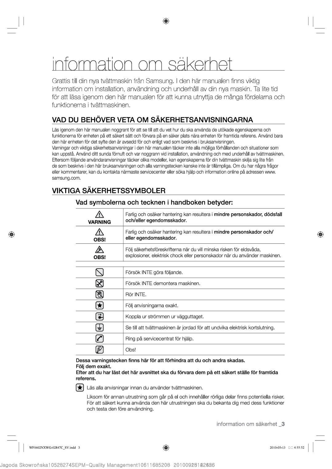 Samsung WF0500NXWG/XEE, WF0602NXWG/XEE manual 