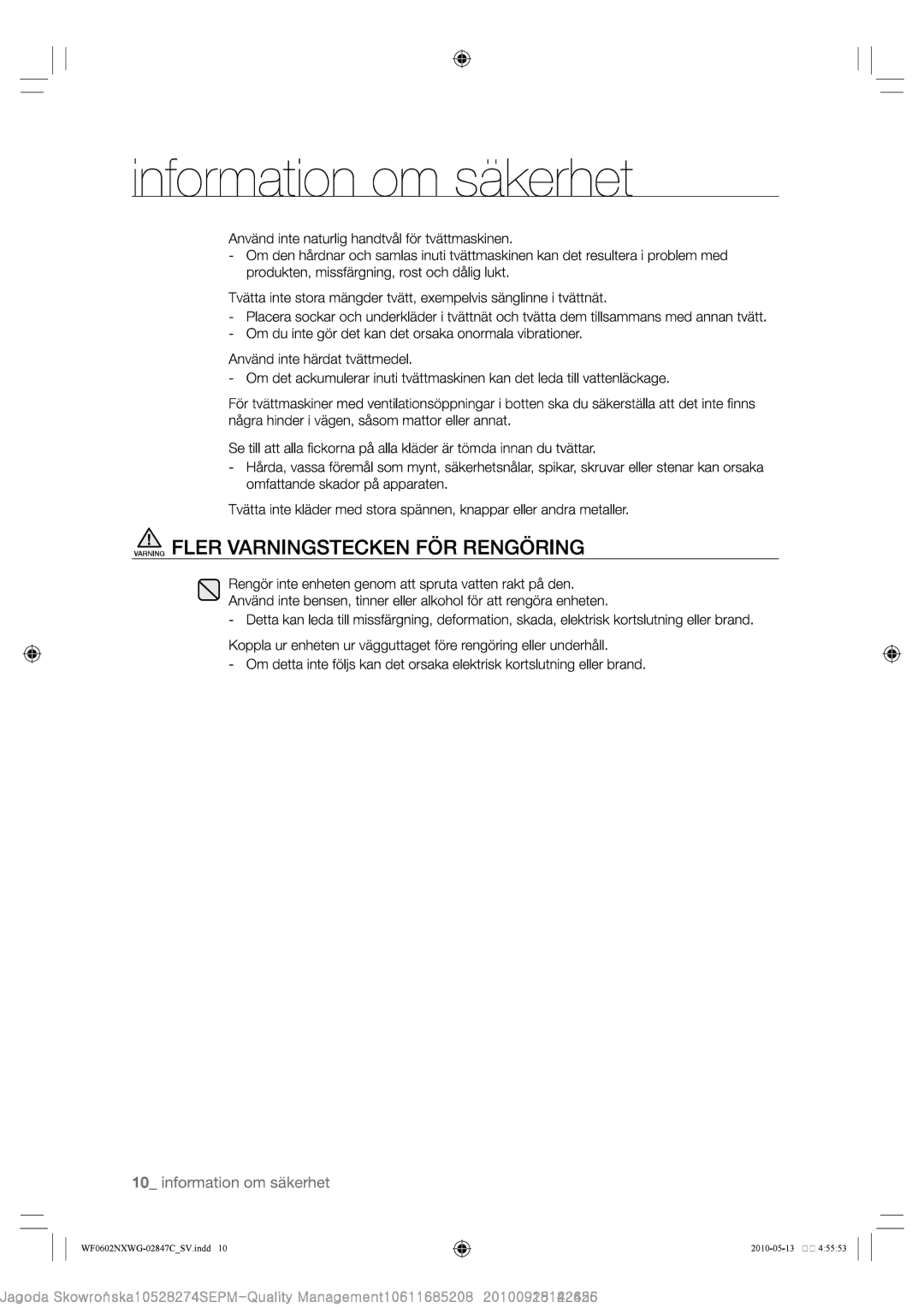 Samsung WF0602NXWG/XEE, WF0500NXWG/XEE manual 