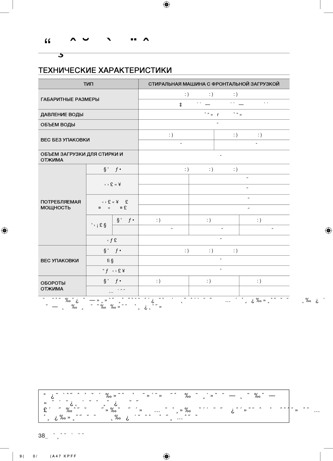 Samsung WF0500NZW/YLP, WF0500NYW/YLP, WF0500SYV/YLP, WF0508NYW/YLP manual 38 приложение 