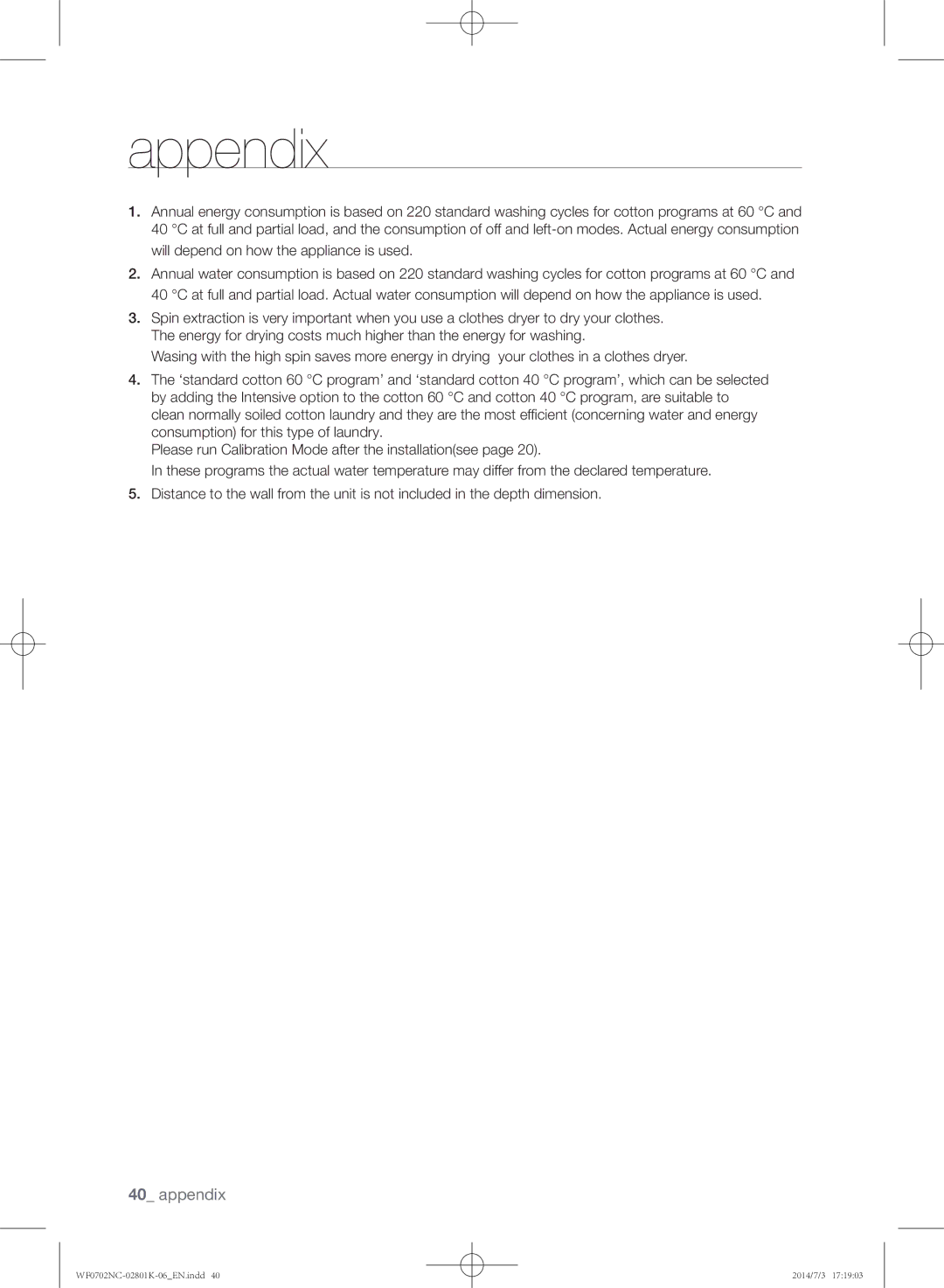 Samsung WF0700NCW/XSG manual Appendix 