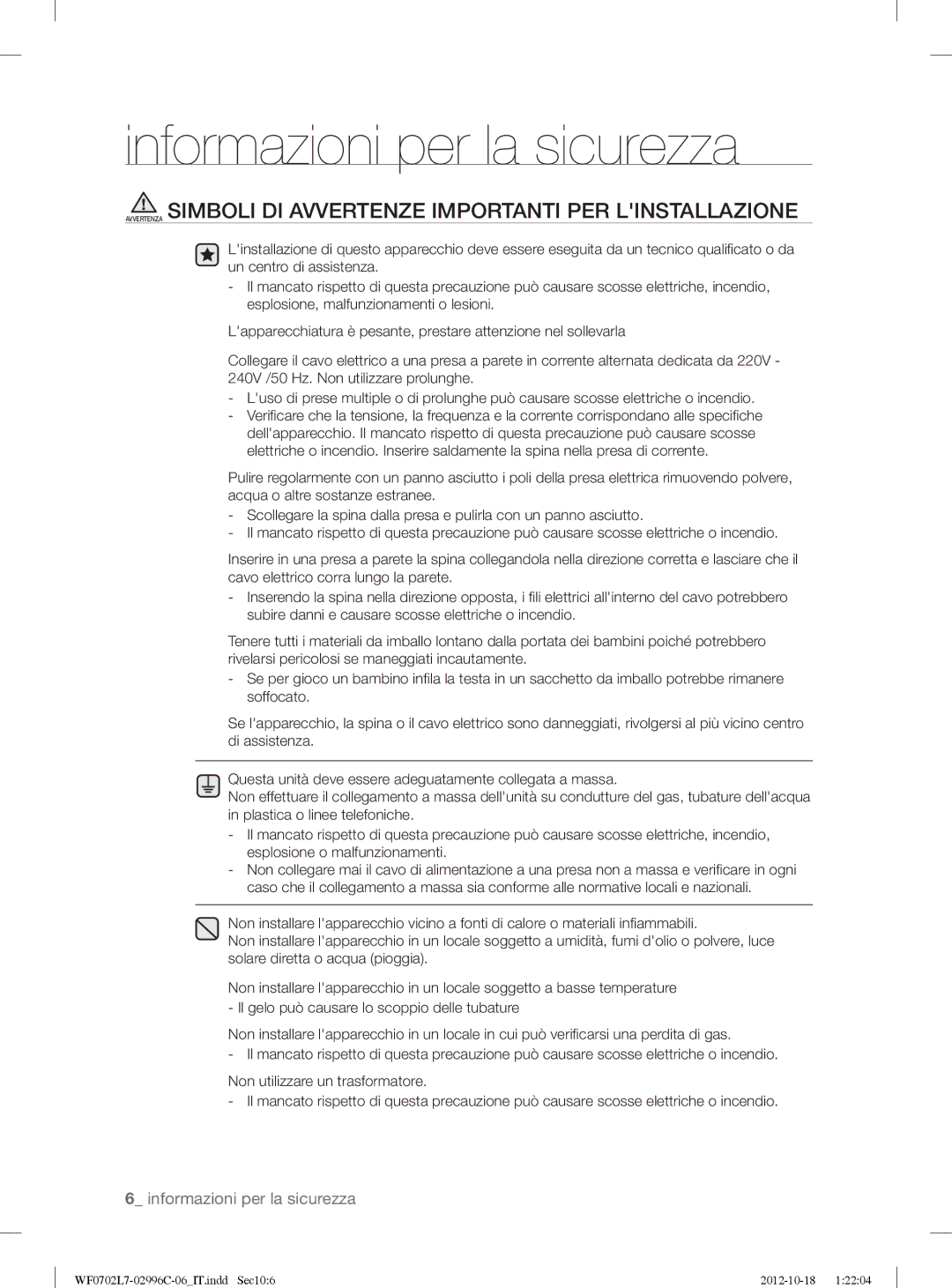 Samsung WF0702L7V/XET, WF0702L7V1/XET manual WF0702L7-02996C-06IT.indd Sec106 