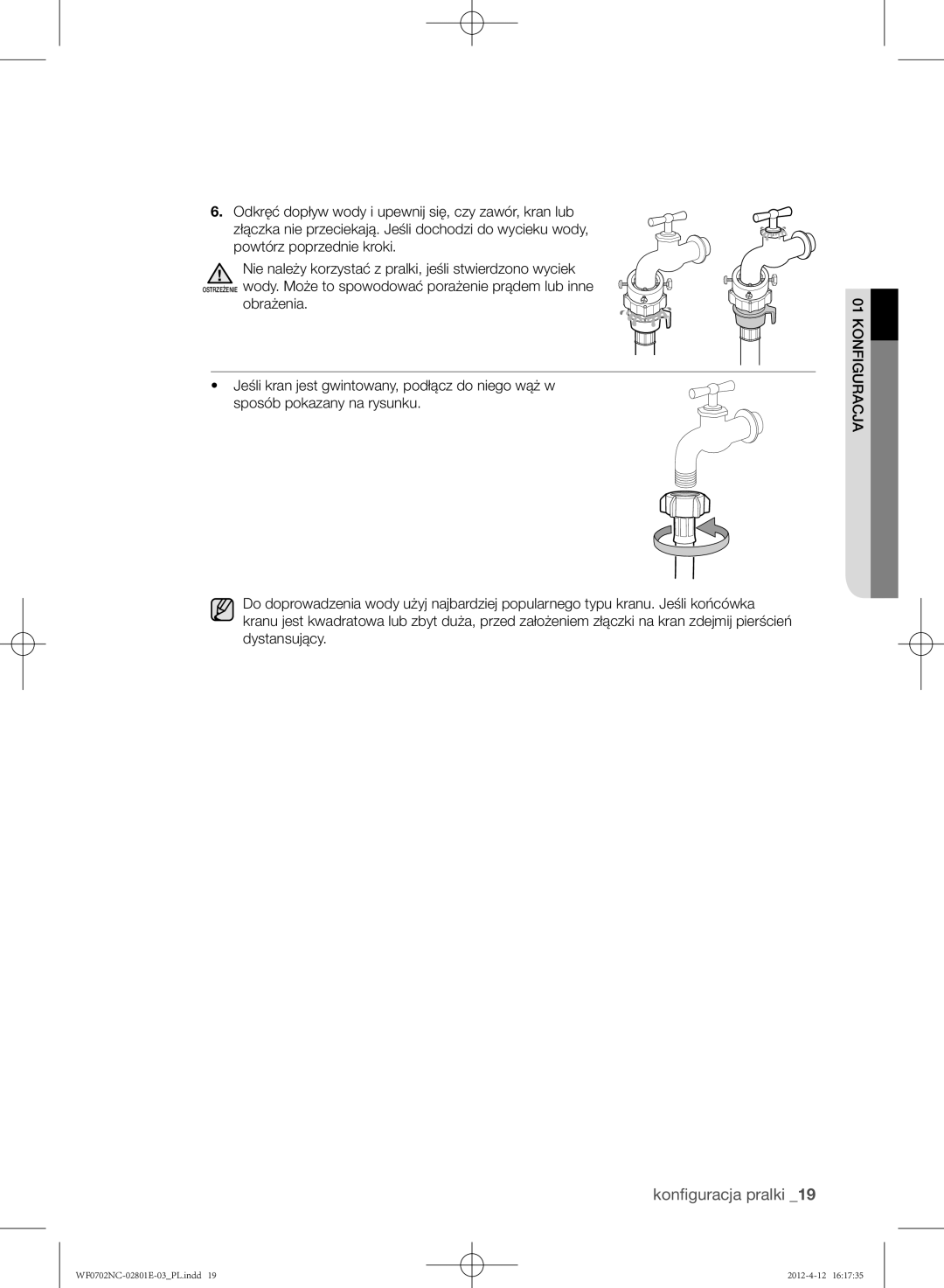 Samsung WF0700NCE/XEH, WF0702NCE/XEH, WF0602NCW/XEH, WF0702NCW/XEH, WF0600NCE/XEH manual Konfiguracja 