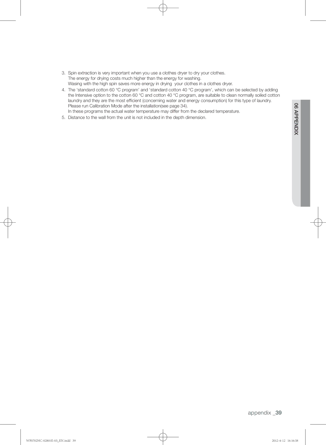 Samsung WF0700NCE/XEH, WF0702NCE/XEH, WF0602NCW/XEH, WF0702NCW/XEH, WF0600NCE/XEH manual Appendix 