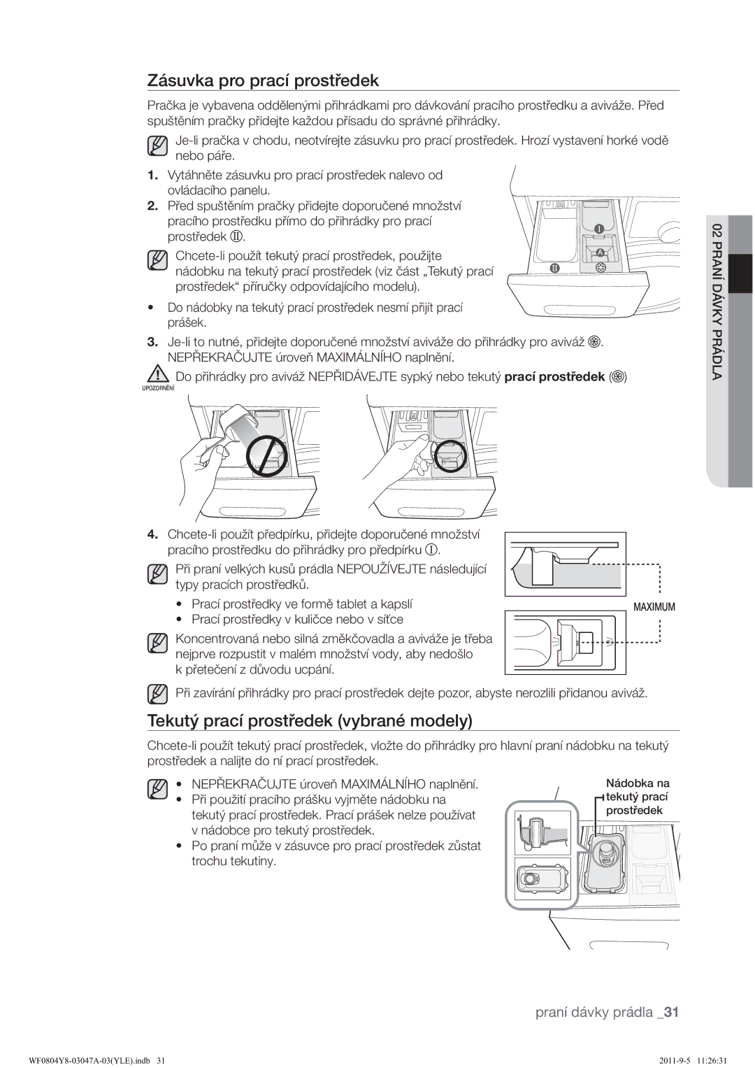 Samsung WF0804Y8E1/YLE, WF0804Y8E/YLE manual =£VxyndSurSudf¯Survwėhghn, 7HNXW¿SUDF¯SURVWĖHGHNY\EUDQ«PRGHO\ 