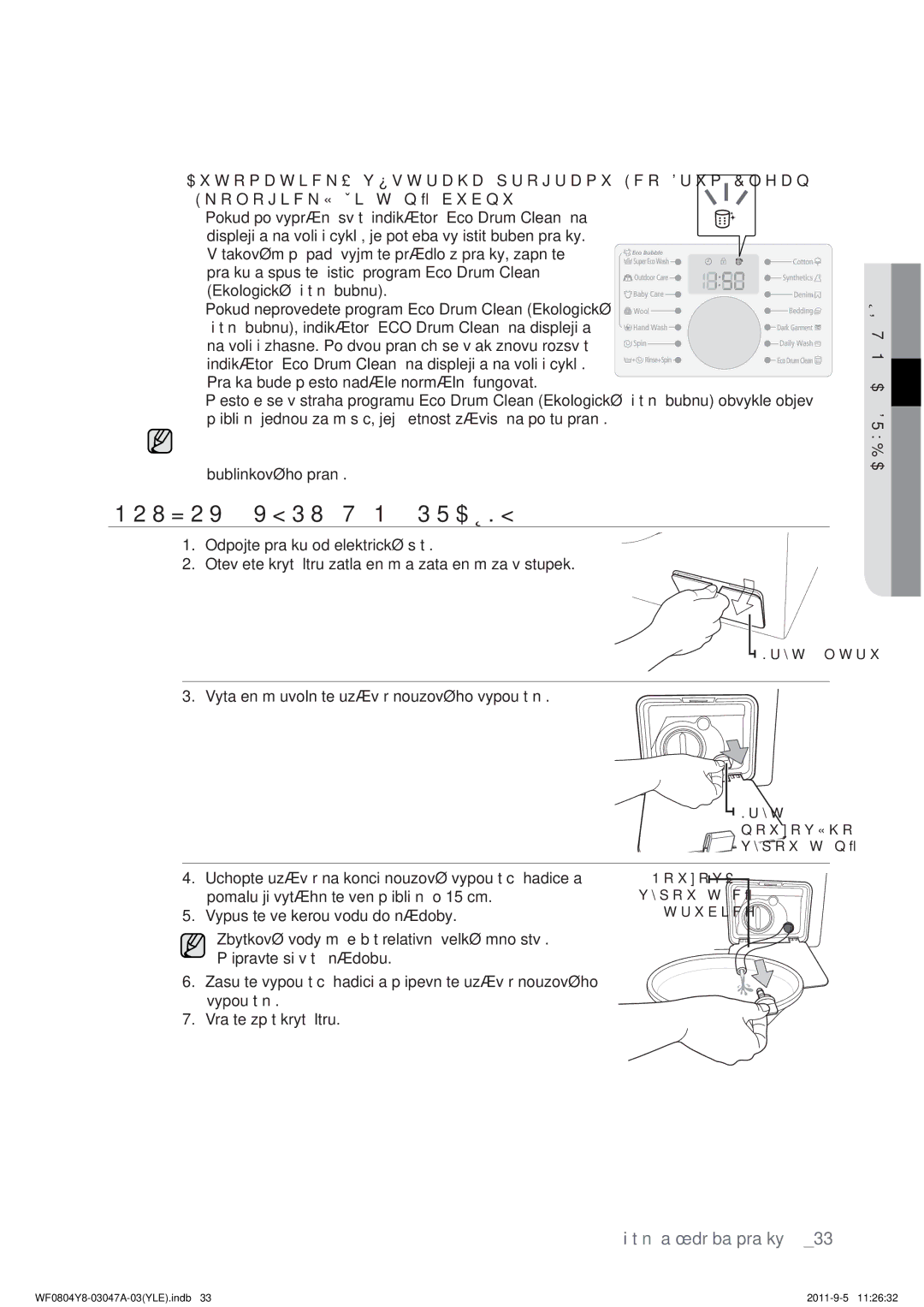 Samsung WF0804Y8E1/YLE, WF0804Y8E/YLE manual 128=29‹938ĝ7Ü135$Î, $Xwrpdwlfn£Y¿VwudkdSurjudpxFrUxp&Ohdq 