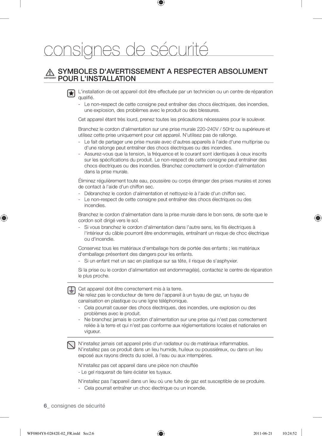 Samsung WF10824Z8V/XEG manual WF0804Y8-02842E-02FR.indd Sec26 2011-06-21 