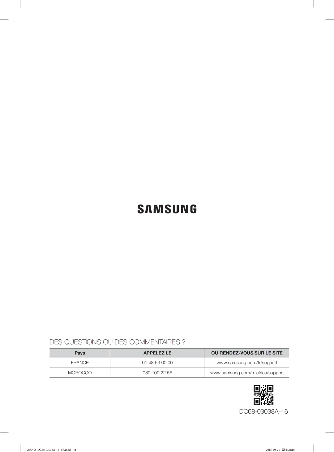 Samsung WF1124XBC/XEF, WF1124XAC/XEF manual DES Questions OU DES Commentaires ? 