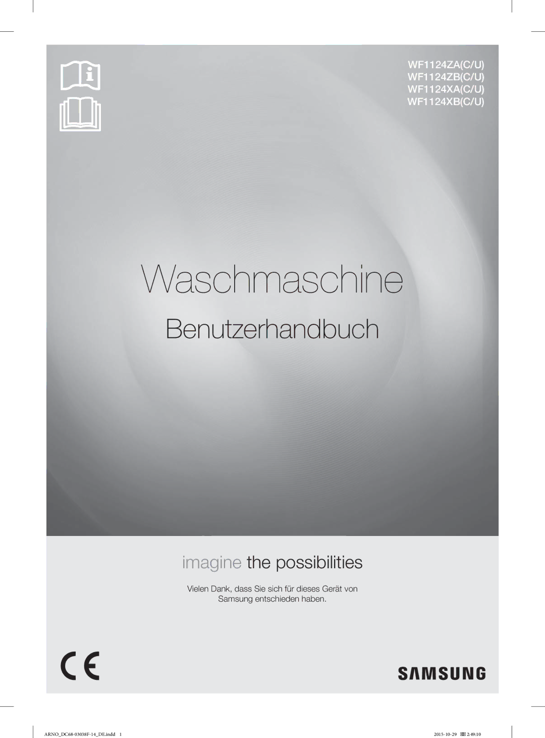 Samsung WF1124ZAC/XEN manual Waschmaschine 