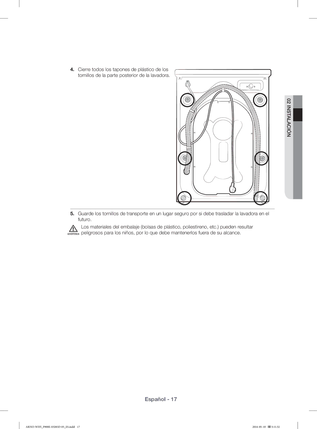 Samsung WF12F9E6P4W/EC manual Español 