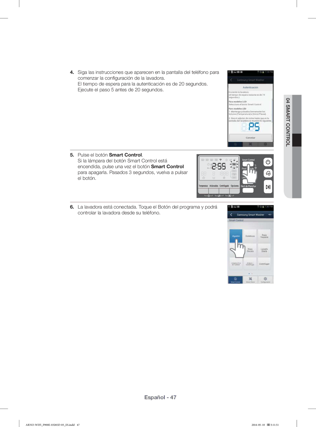 Samsung WF12F9E6P4W/EC manual Español 