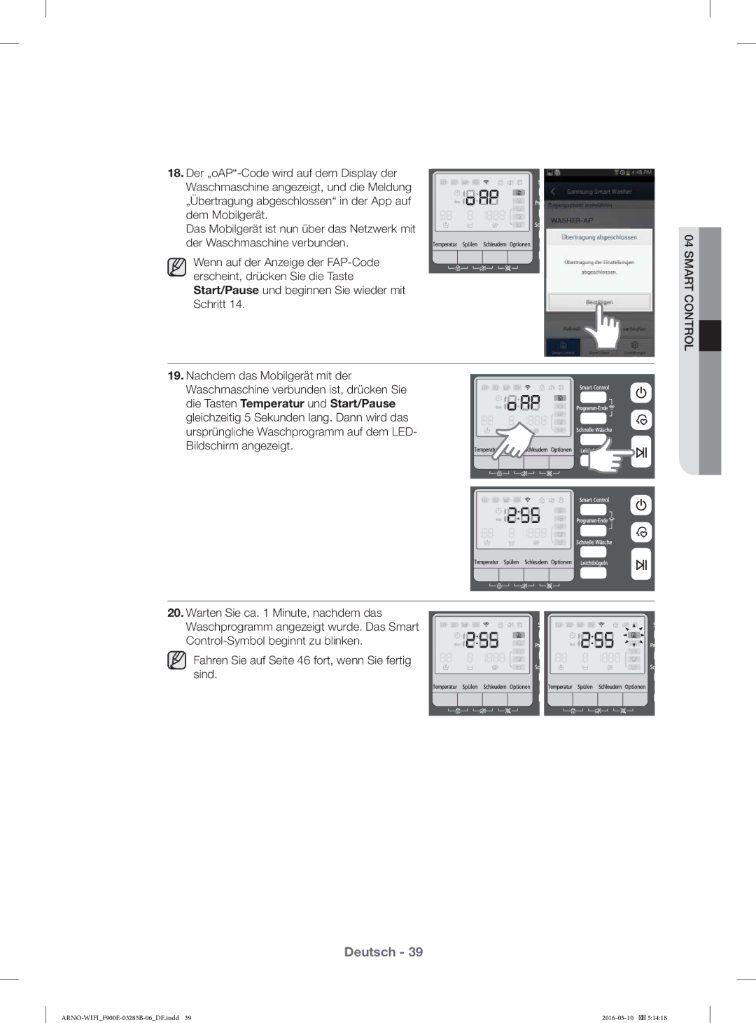 Samsung WF12F9E6P4W/ET, WF12F9E6P4W/EG manual Deutsch 