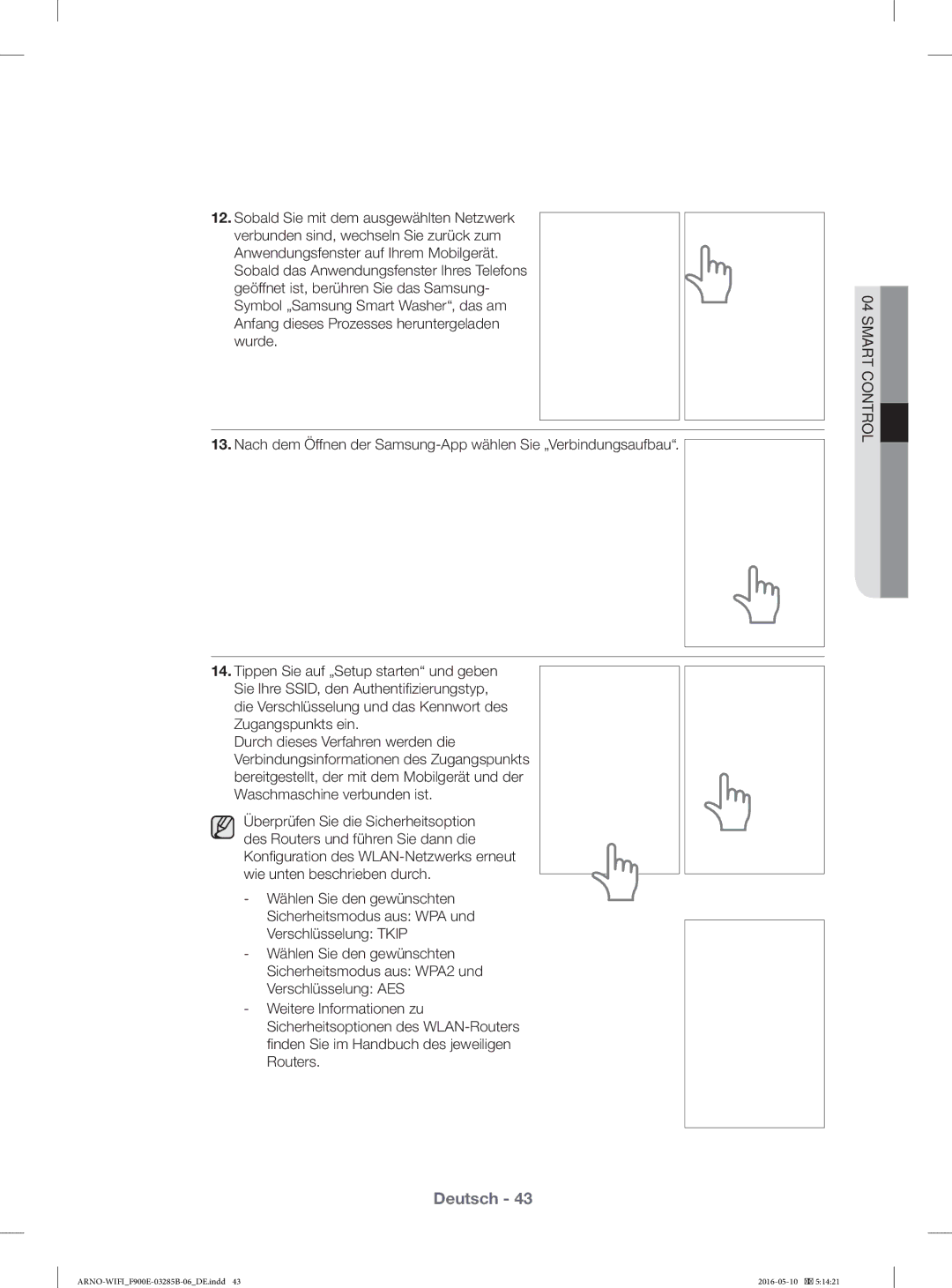 Samsung WF12F9E6P4W/ET, WF12F9E6P4W/EG manual Deutsch 