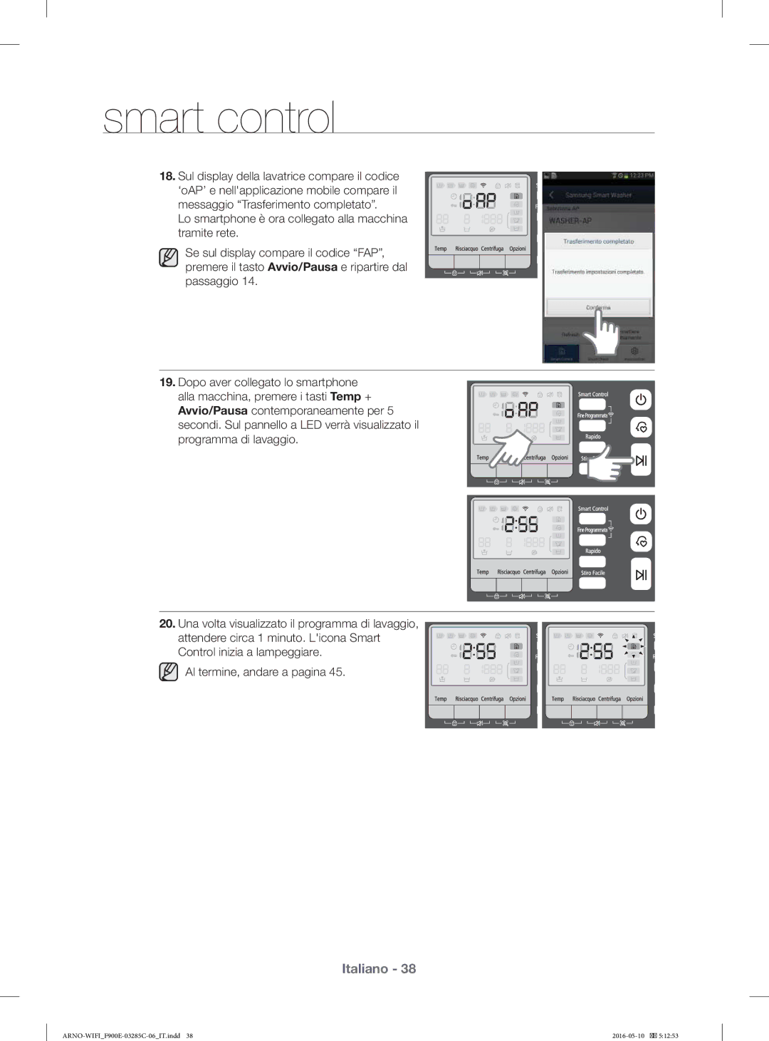 Samsung WF12F9E6P4W/ET manual Smart control 