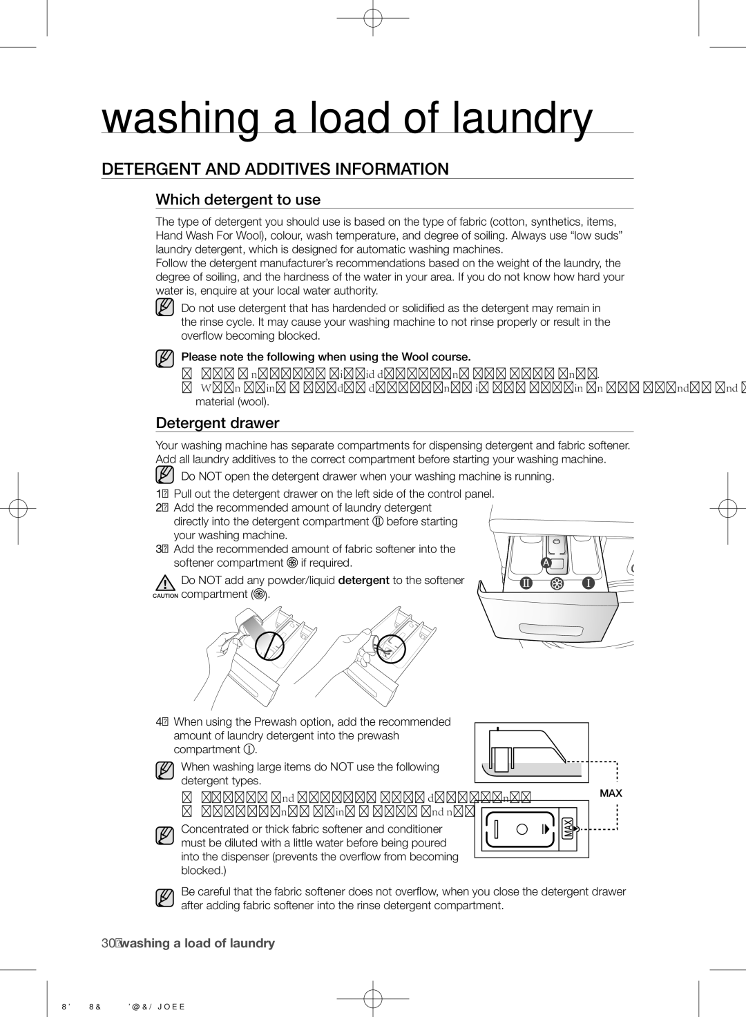 Samsung WF1602WEU/YL manual Detergent and additives information, Which detergent to use, Detergent drawer 