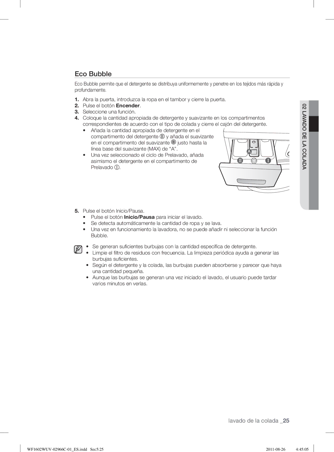 Samsung WF1602WUV/XEP, WF1602WUV/XEC manual Eco Bubble 