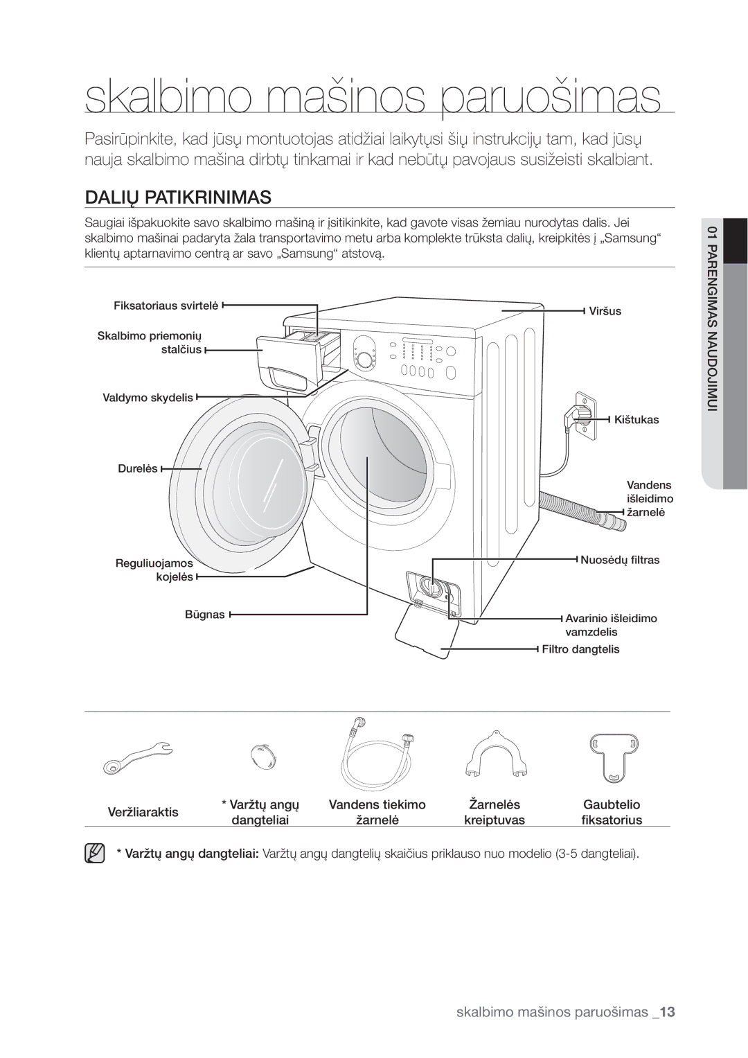 Samsung WF1602WUV/XEO manual 15*,3*/*.4, Naudojimui, 7FSäMJBSBLUJT 