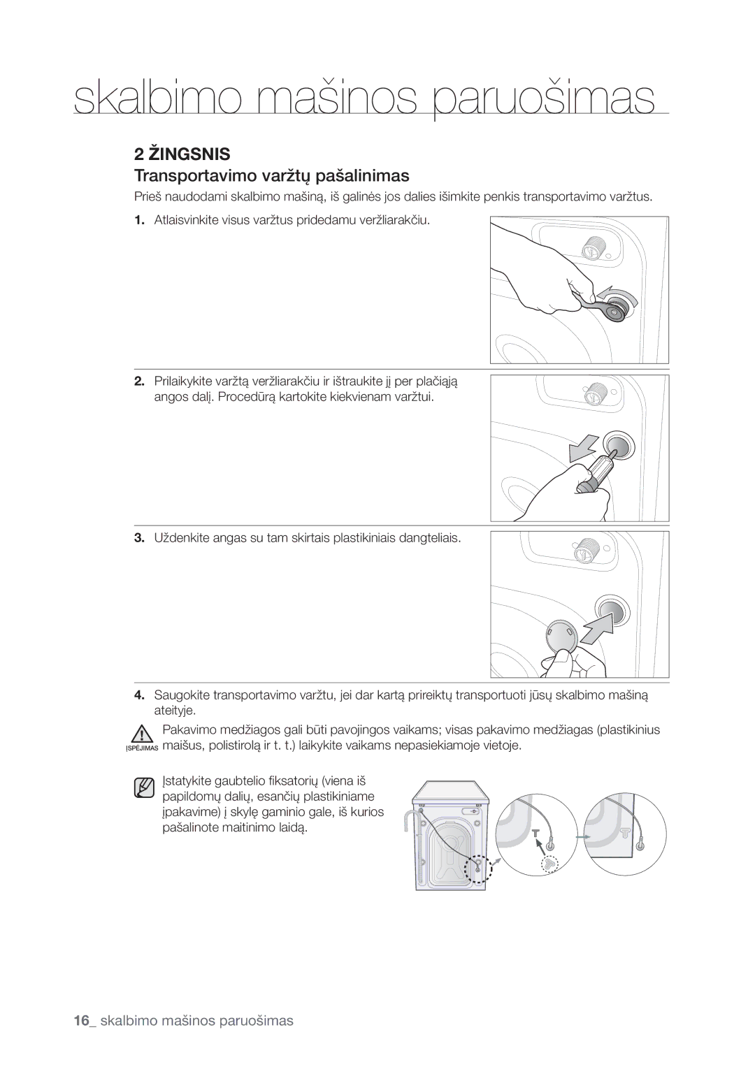 Samsung WF1602WUV/XEO manual 5SBOTQPSUBWJNPWBSäUšQBÝBMJOJNBT 