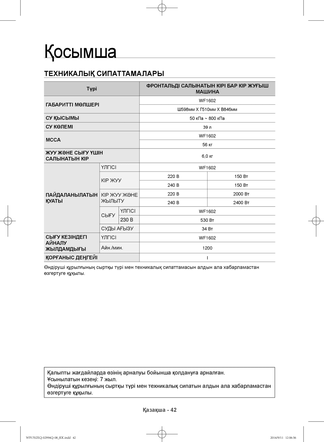 Samsung WF1702XQR/YLP, WF1602XQR/YLP manual 