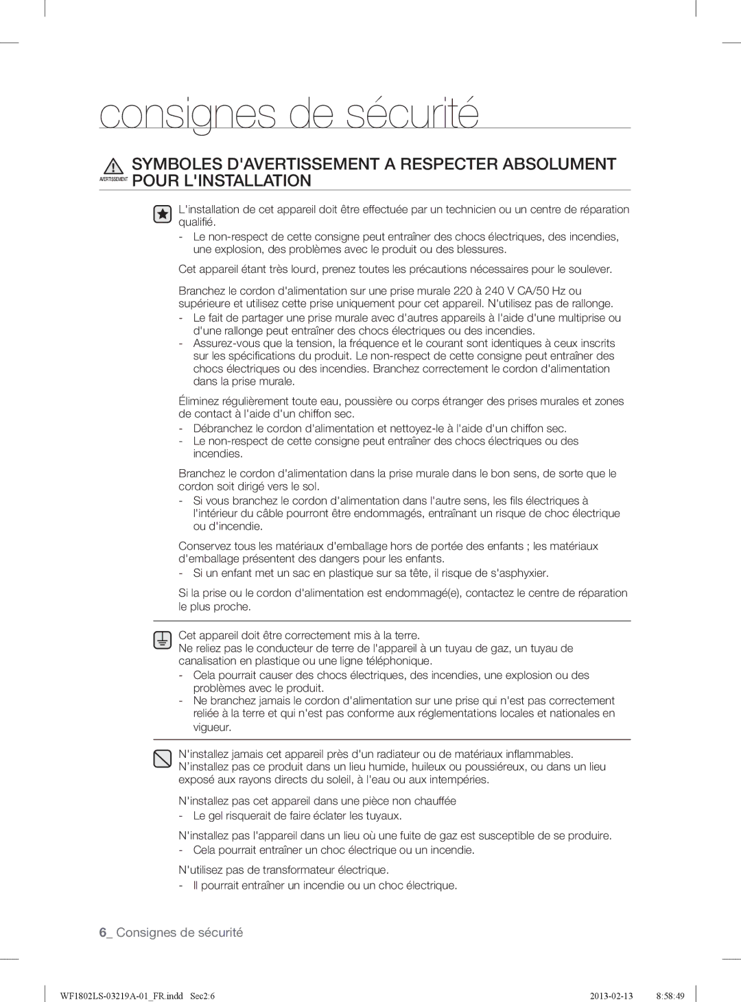 Samsung WF1802LSW2/XEF manual WF1802LS-03219A-01FR.indd Sec26 2013-02-13 