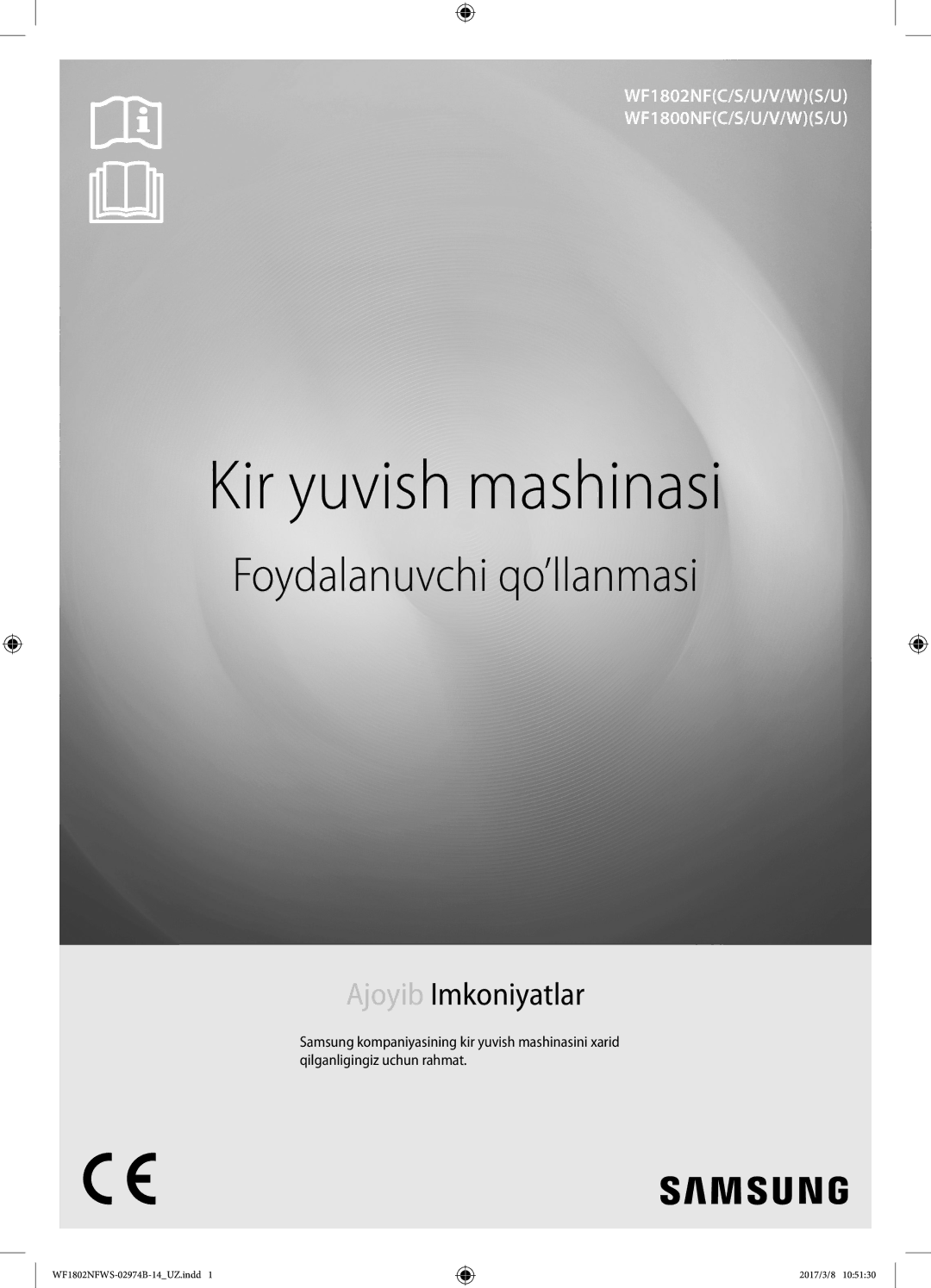 Samsung WF1802NFWS/YLP, WF1802NFSS/YLP manual Kir yuvish mashinasi 