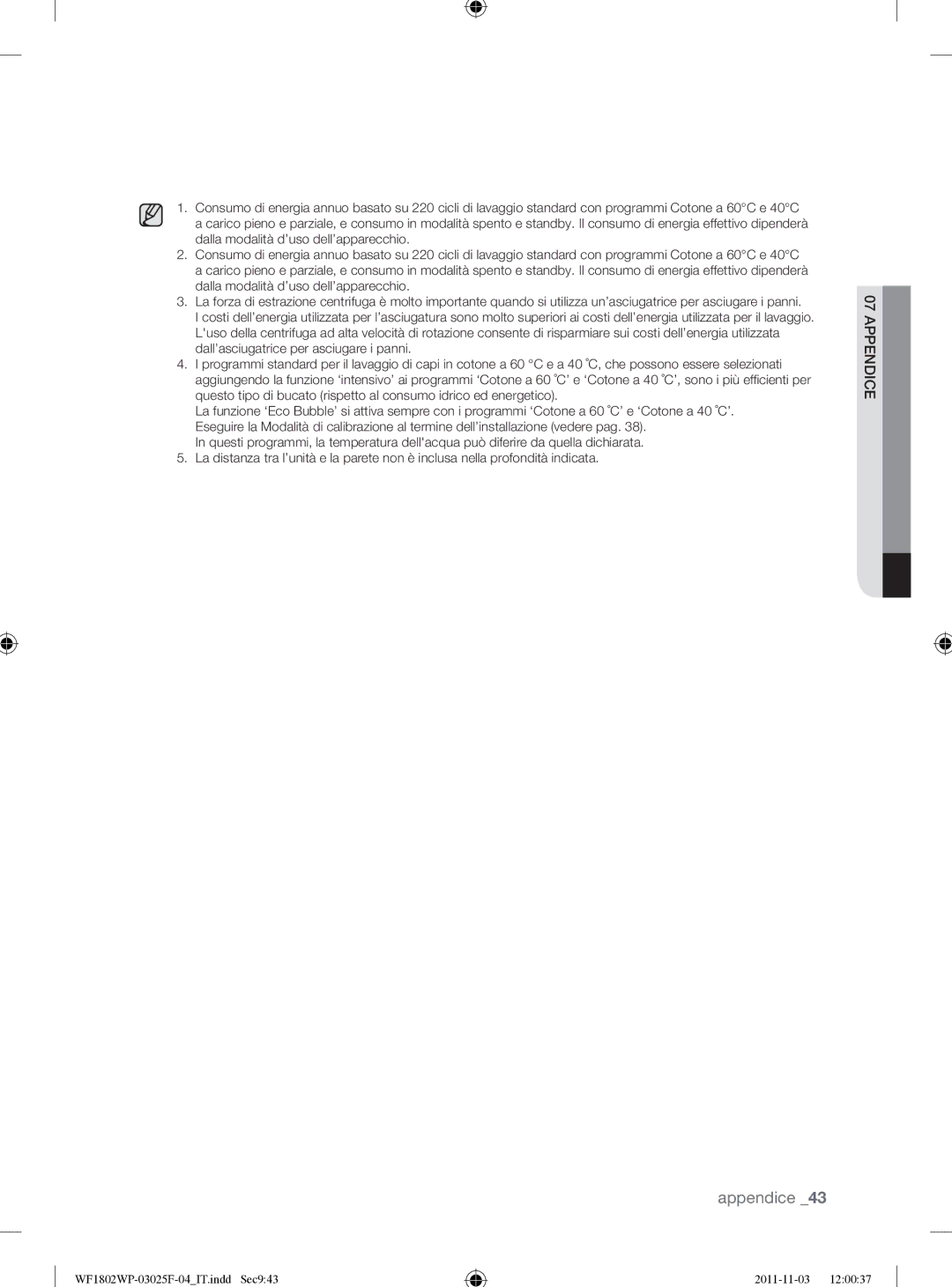 Samsung WF1802WPC2/XET manual WF1802WP-03025F-04IT.indd Sec943 2011-11-03 