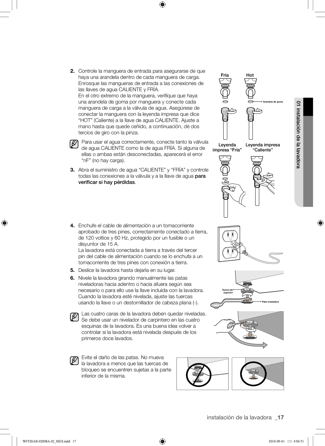 Samsung WF520ABP/XAA manual Fría Hot 