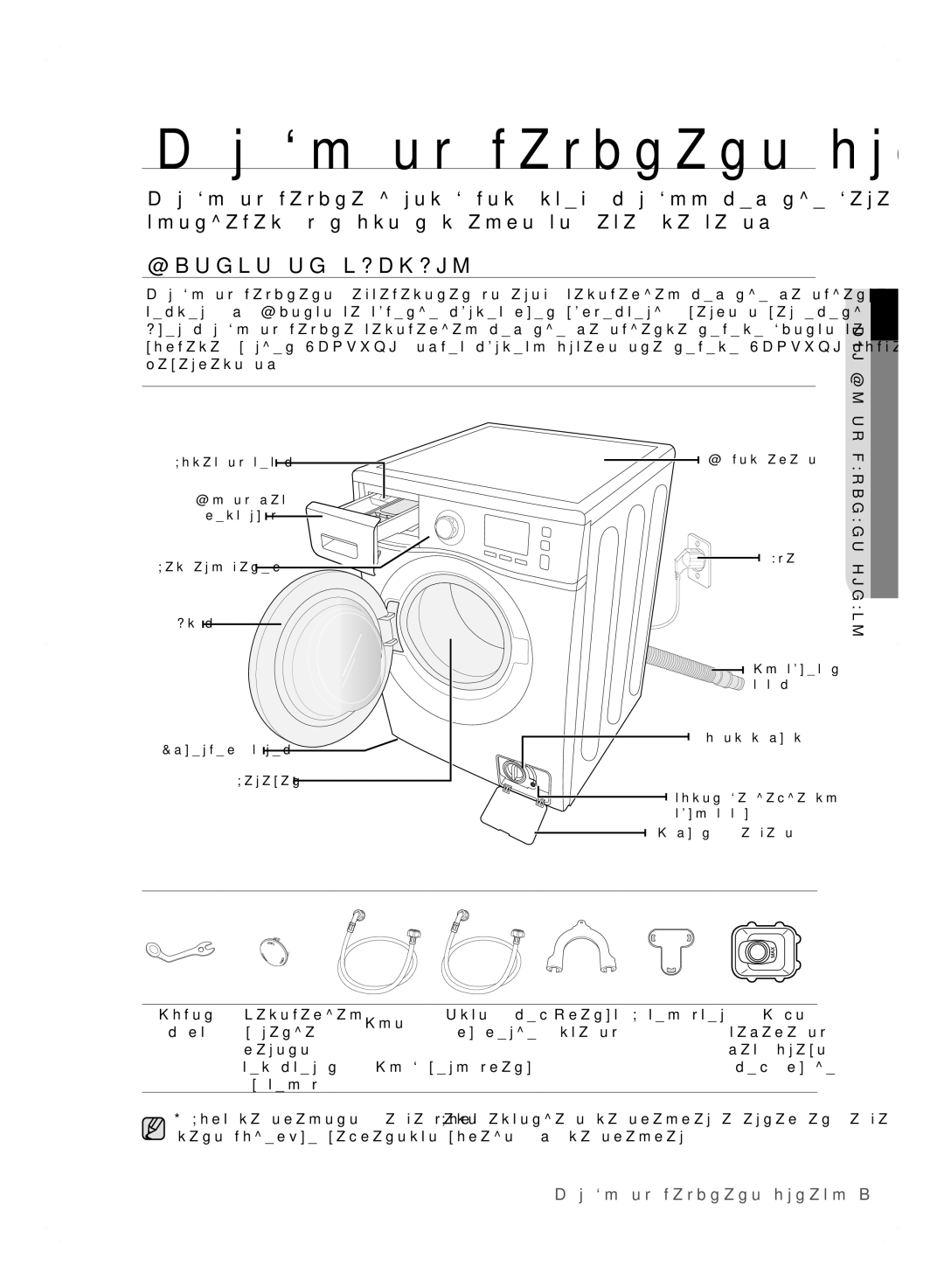 Samsung WF600B0BCWQ/LP manual Жиынтығын Тексеру, Кір жуғыш машинаны орнату, 01 КІР Жуғыш, Машинаны Орнату, Бітеуіш 