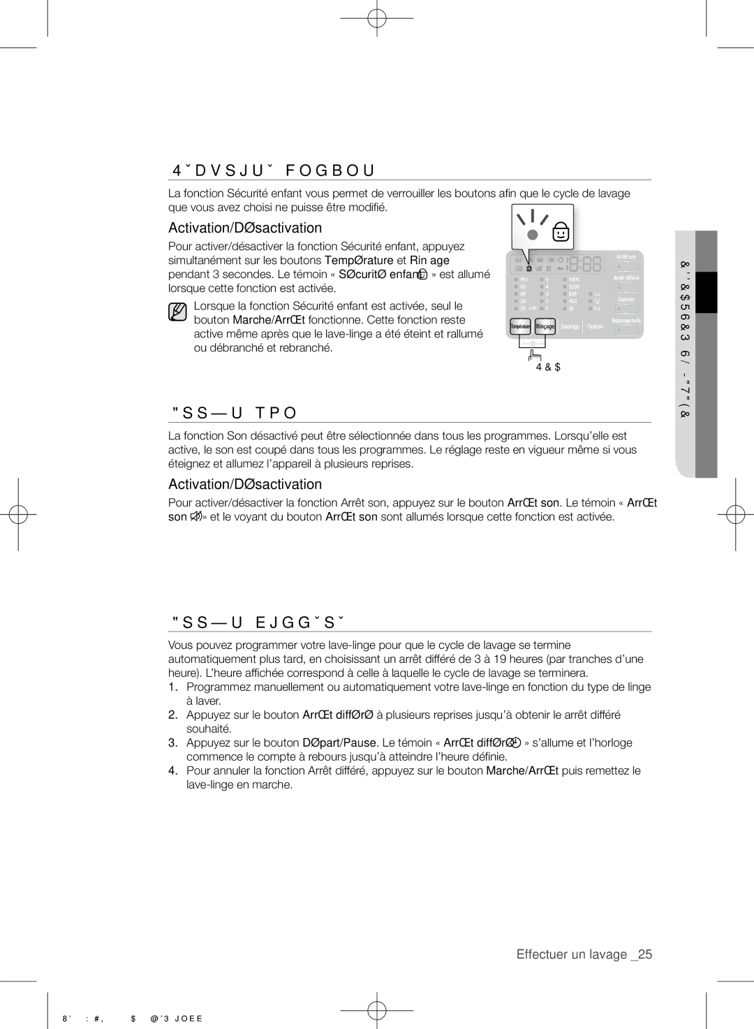 Samsung WF700B2BKWQ/EF, WF602B2BKWQ/EF, WF600B4BKWQ/EF manual Arrêt son, EffeCTuer uN LAvAge 