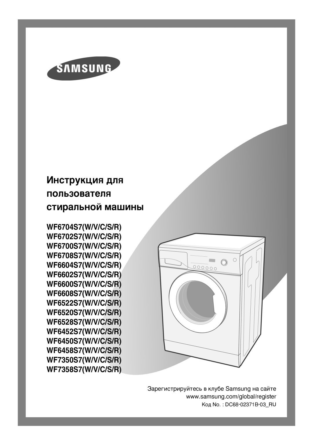 Samsung WF6450S7W/YLR, WF6458S7W/YLR, WF7350S7V/YLP, WF6458S7W/YLW manual ÀÌÒÚÛÍˆËﬂ ‰Îﬂ ÔÓÎ¸ÁÓ‚‡ÚÂÎﬂ ÒÚË‡Î¸ÌÓÈ Ï‡¯ËÌ˚ 