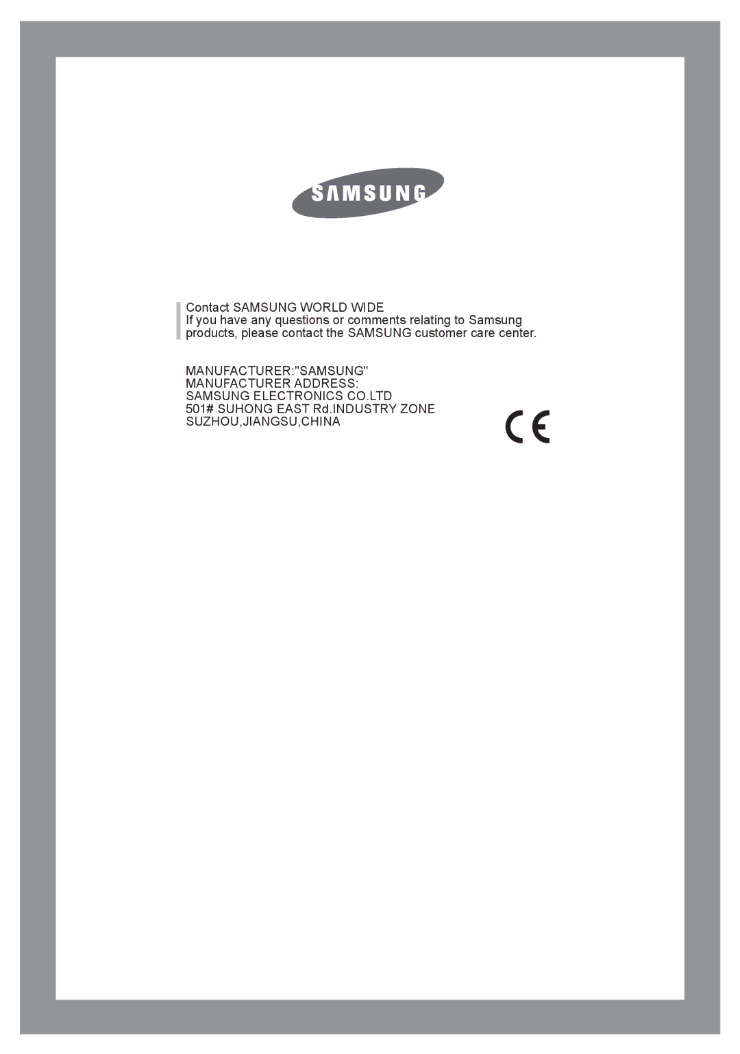 Samsung WF6458S7W/YLP, WF6458S7W/YLR, WF6450S7W/YLR, WF7350S7V/YLP, WF6458S7W/YLW, WF7350S7V/YLR Contact Samsung World Wide 