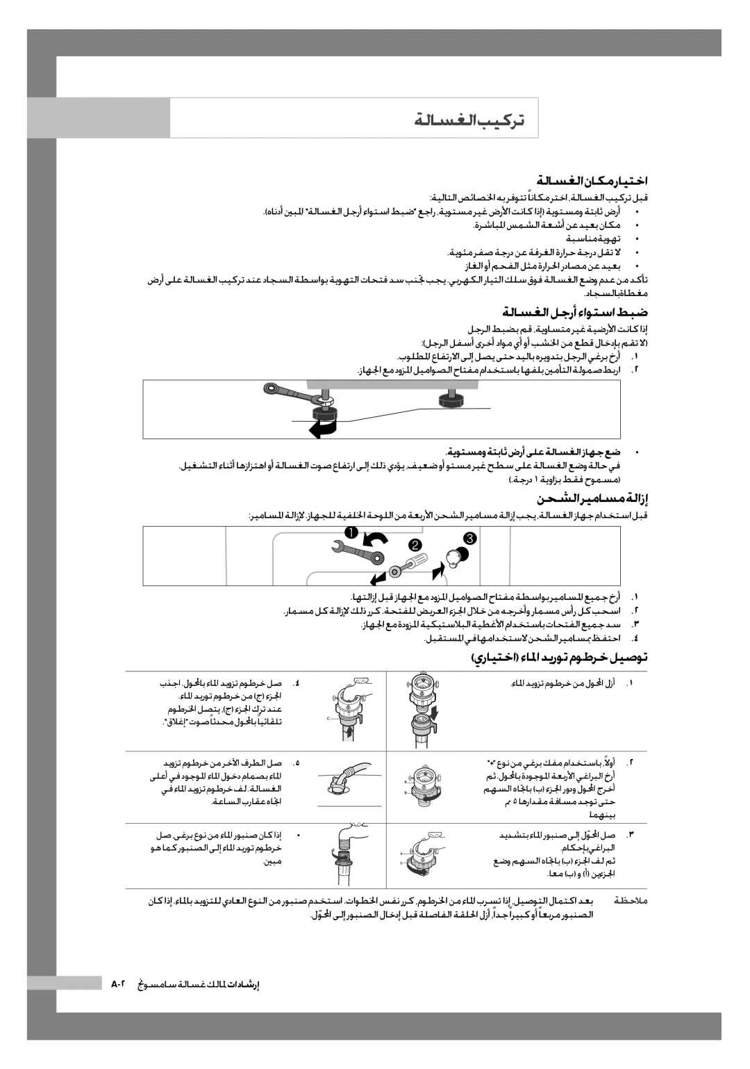 Samsung WF6602S7CF/YL ةلاسغلا ناكم رايتخا, ةلاسغلالجرأءاوتساطبض, نحشلا ريماسم ةلازإ, يرايتخاءالماديروتموطرخليصوت, ةظحلام 