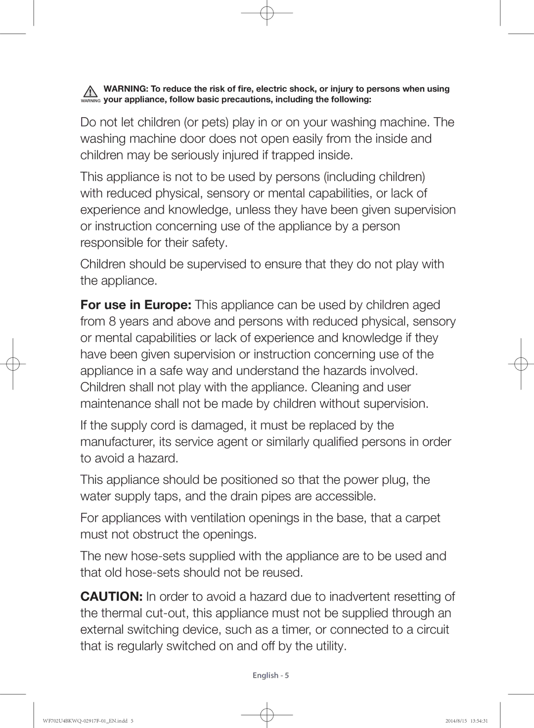 Samsung WF702U4BKWQ/YL manual English 