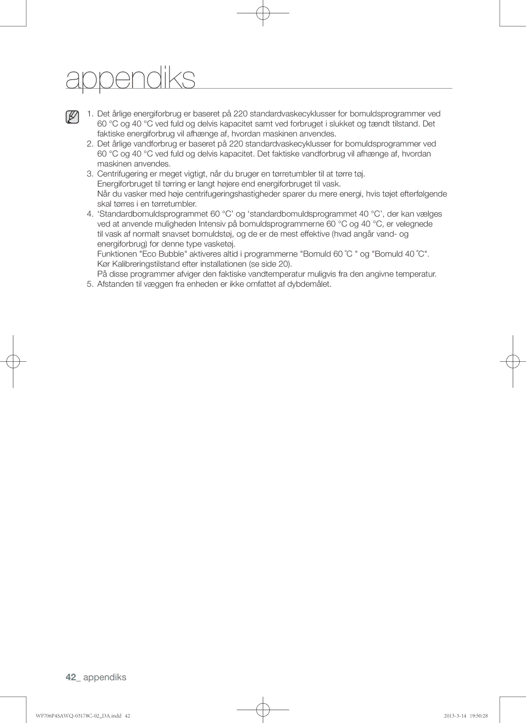 Samsung WF706P4SAWQ/EE manual Appendiks 