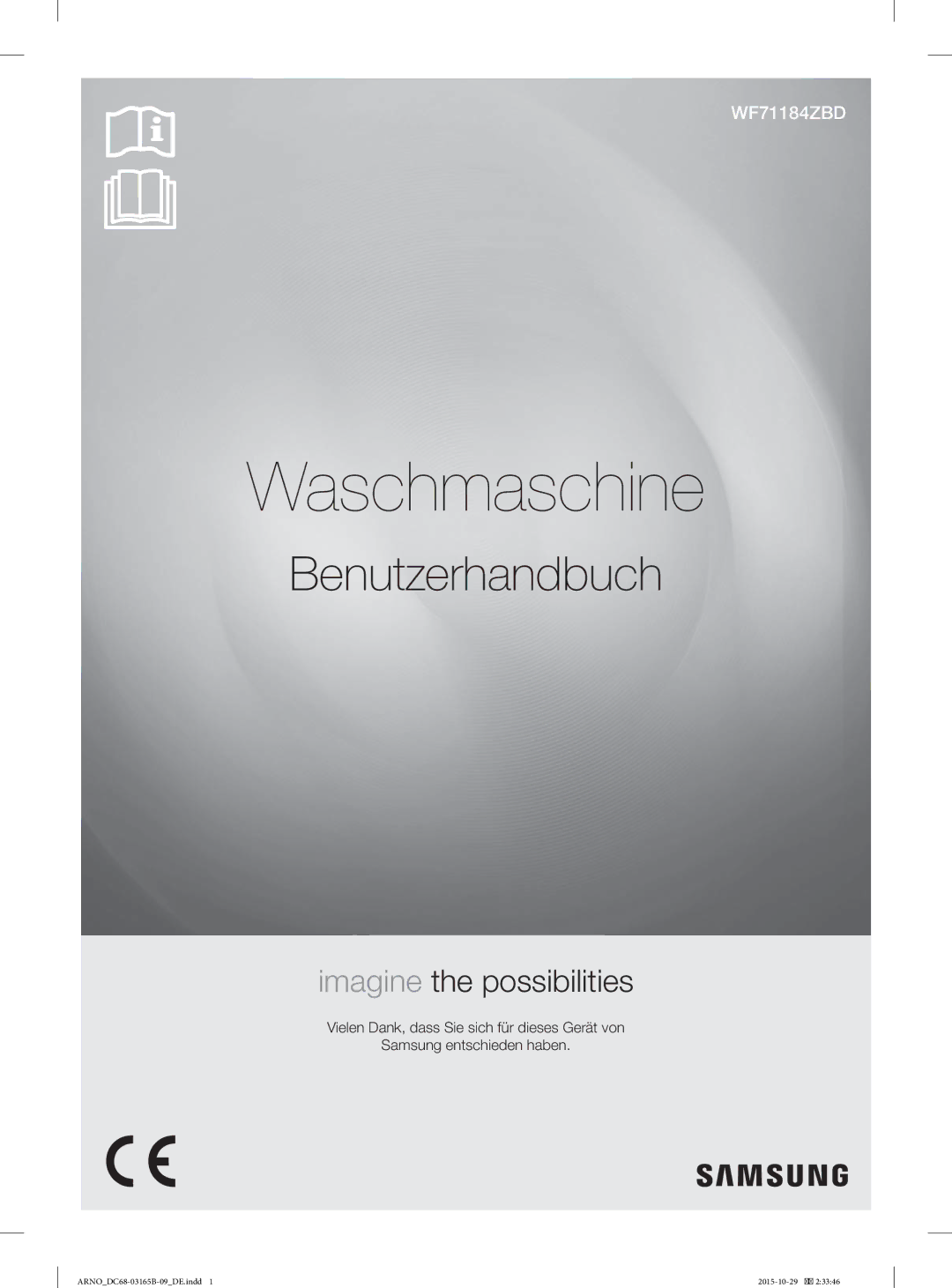 Samsung WF71184ZBD/XEG manual Waschmaschine 