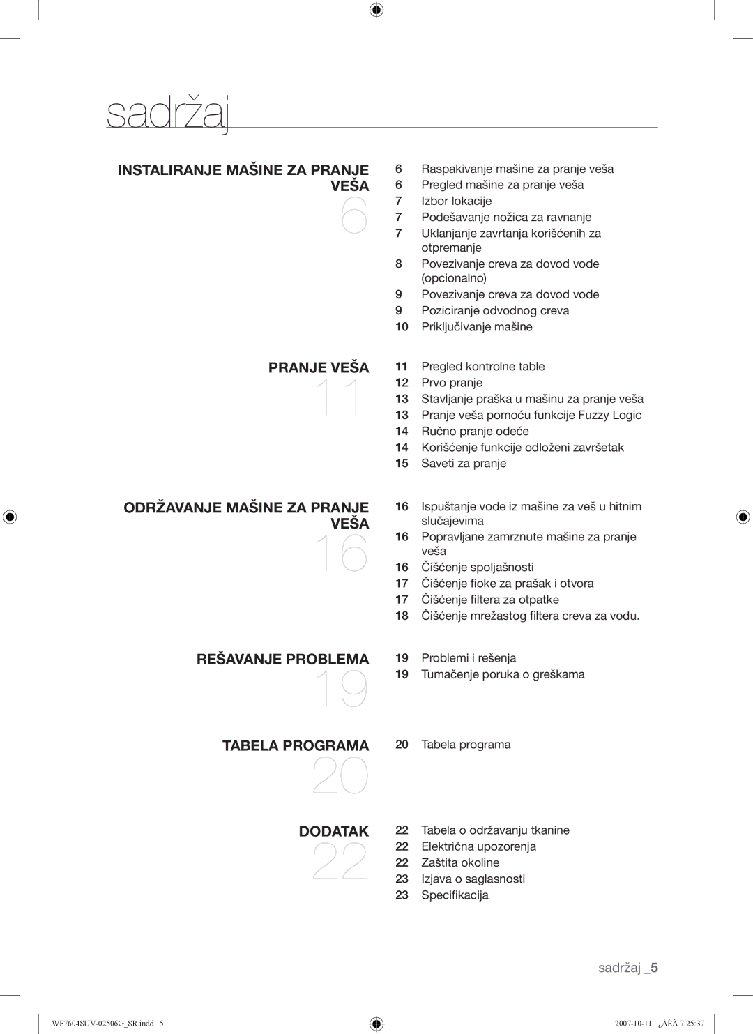 Samsung WF7602SUV/YLE, WF7604SUV/YLE manual Zaštita okoline, Izjava o saglasnosti 