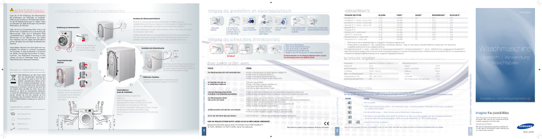 Samsung WF76F7E6P4W/EG Reinigung des gewebefilters am wasserzulaufschlauch, Reinigung des schmutzfilters fremdkörperfalle 