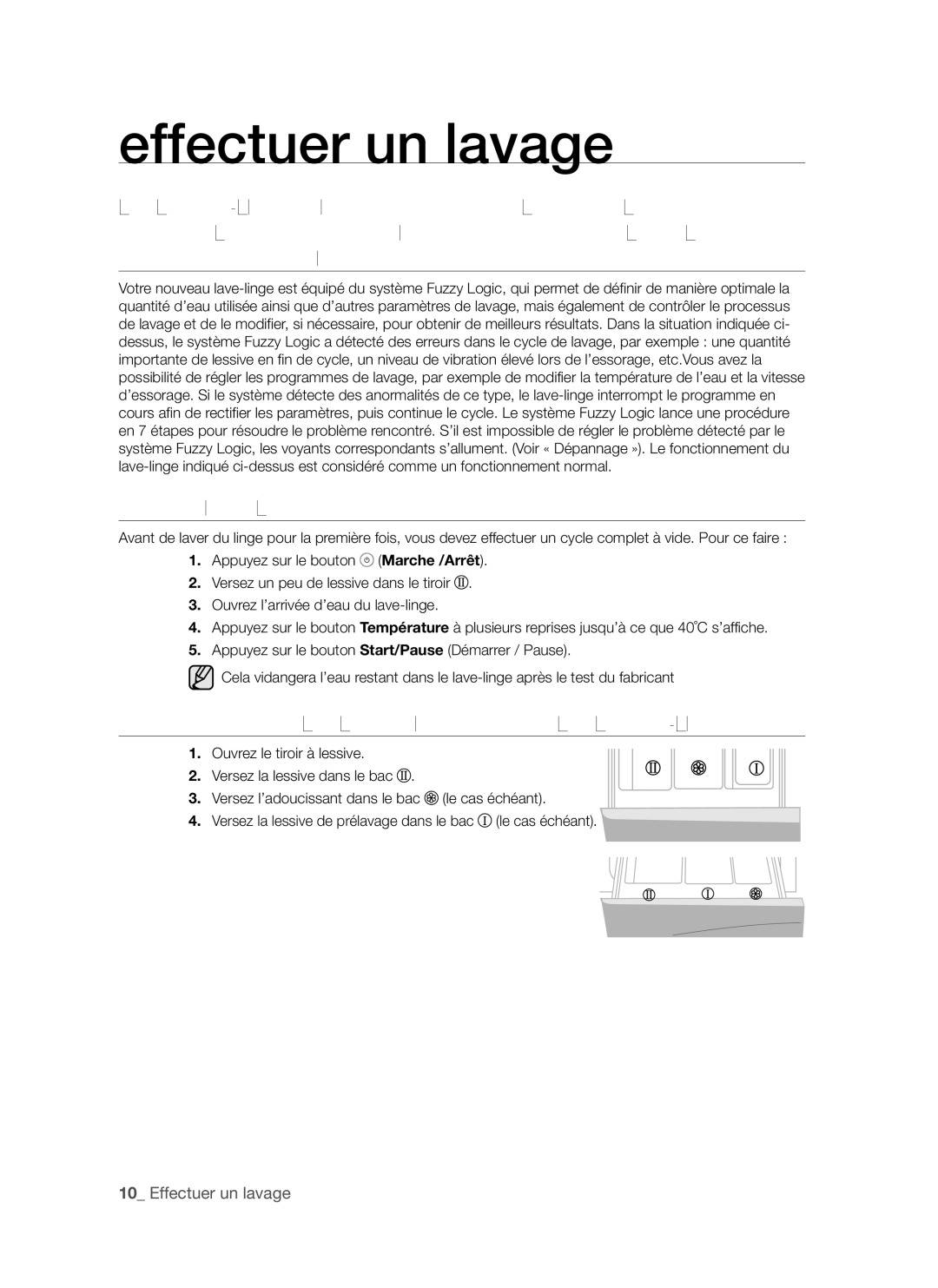 Samsung WF7702NAW/XEF, WF7702NAS/XEF manual Premier Lavage, Mettre DE LA Lessive Dans LE LAVE-LINGE 