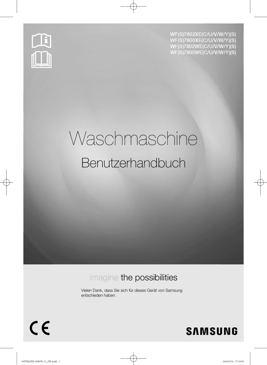 Samsung WF7802XEC/XEG, WF7802XEC/XAG manual Waschmaschine 