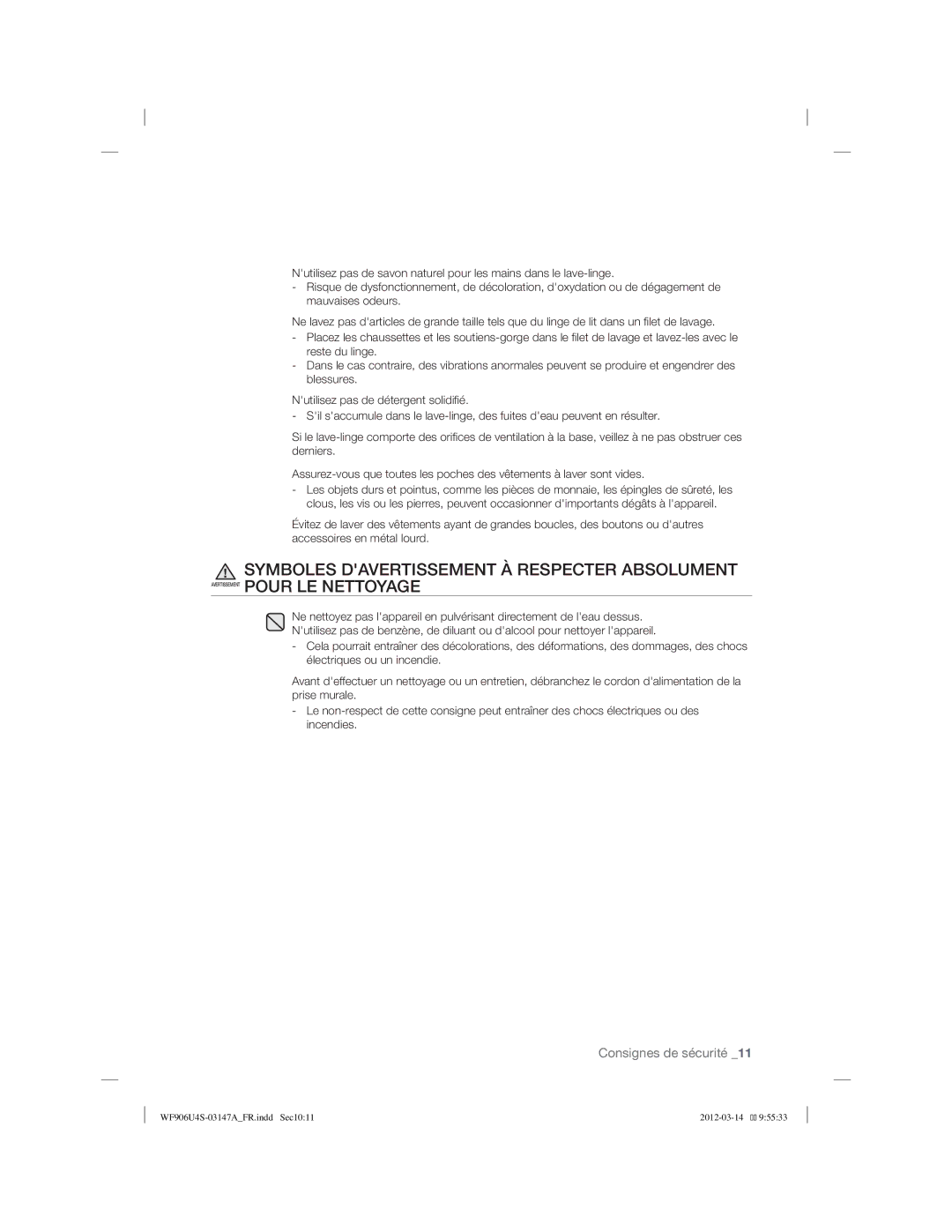 Samsung WF806U4SAWQ/EF, WF906U4SAWQ/EF manual WF906U4S-03147AFR.indd Sec1011 2012-03-14  